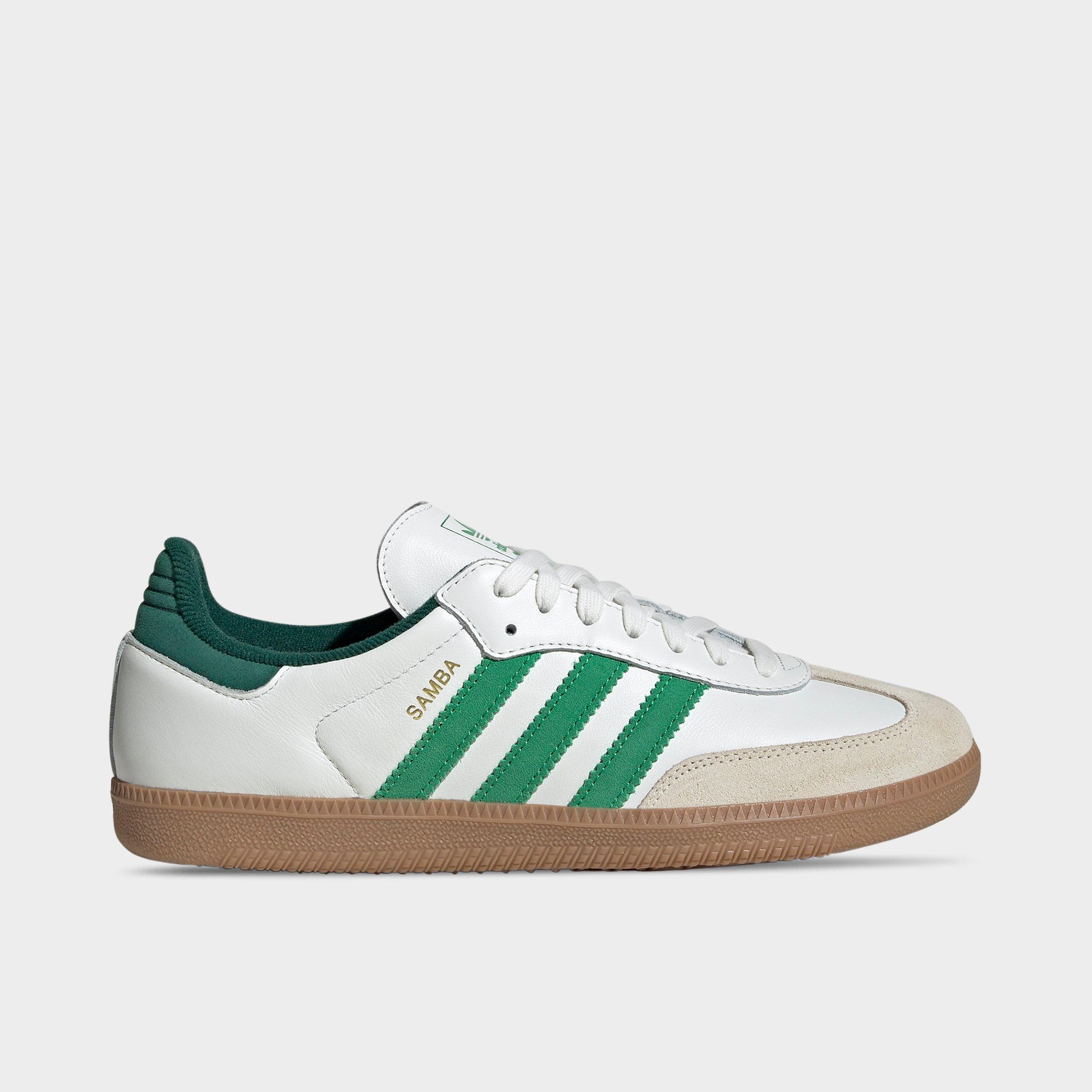 adidas Men's Originals Samba OG Casual Shoes in White/Green/Collegiate Green Size: 8.5