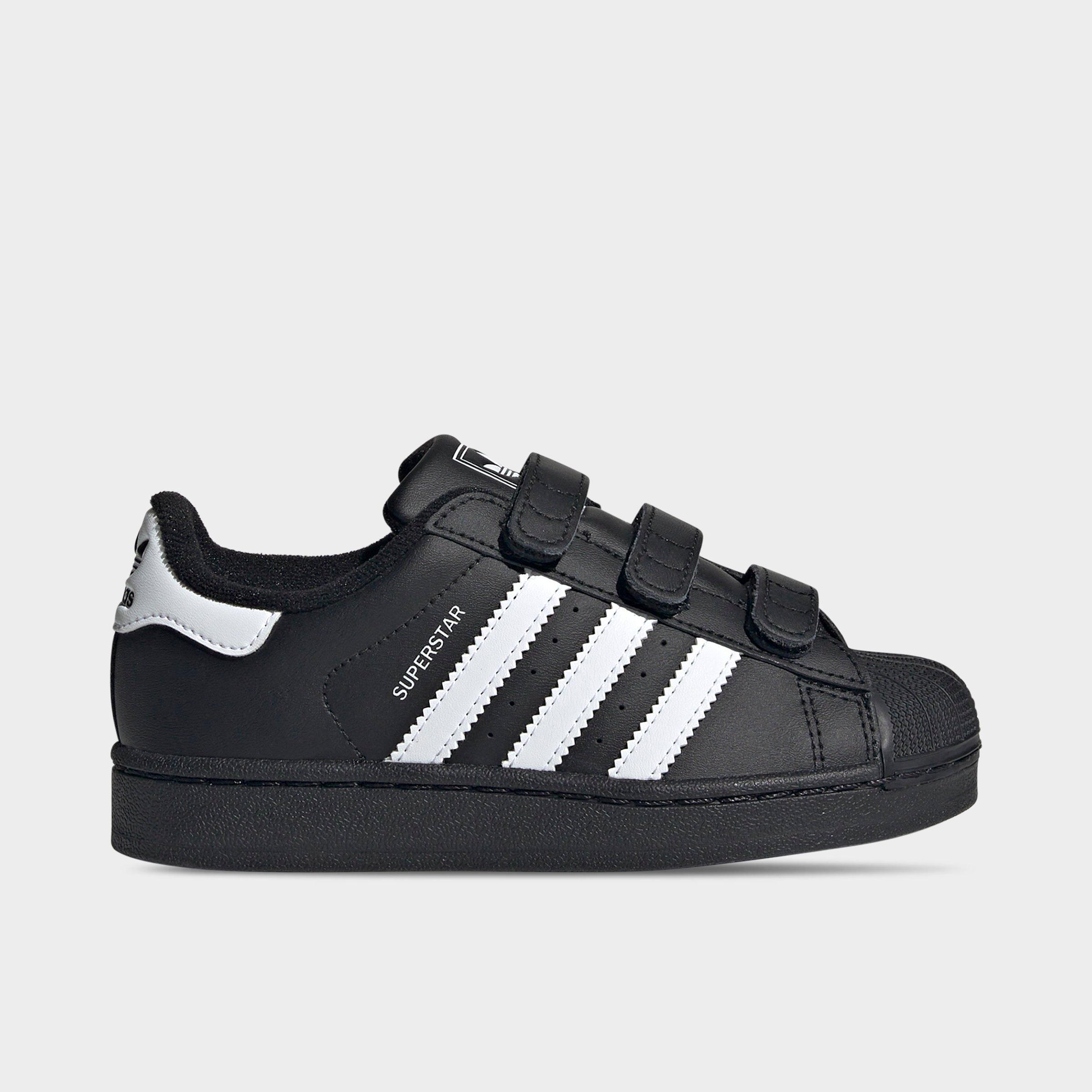adidas Little Kids Originals Superstar II Comfort Closure Casual Shoes in Core Black/Cloud White/Core Black Size: 11.0
