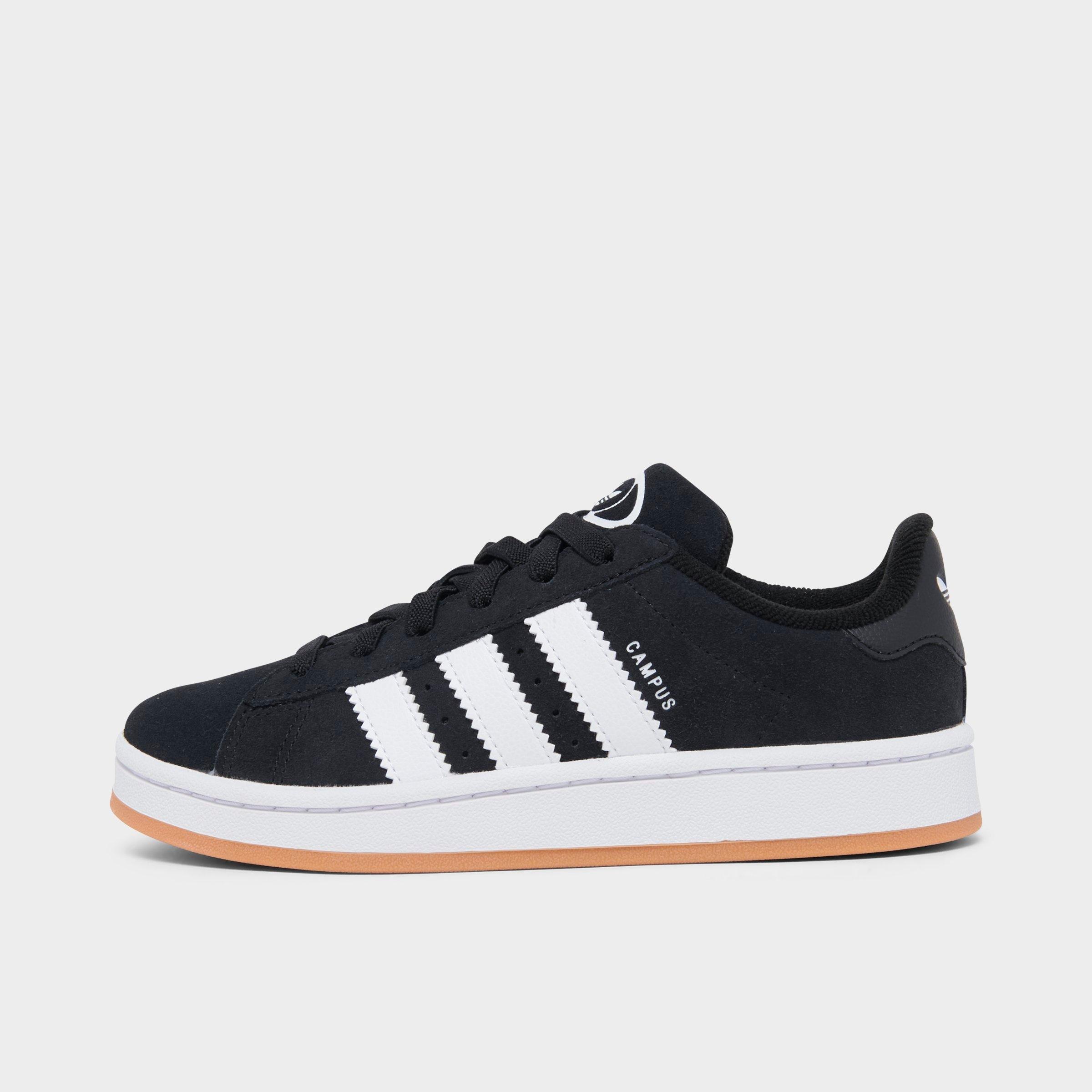 adidas Little Kids Originals Campus 00s Stretch Lace Casual Shoes in Black/White/Gum Size: 1