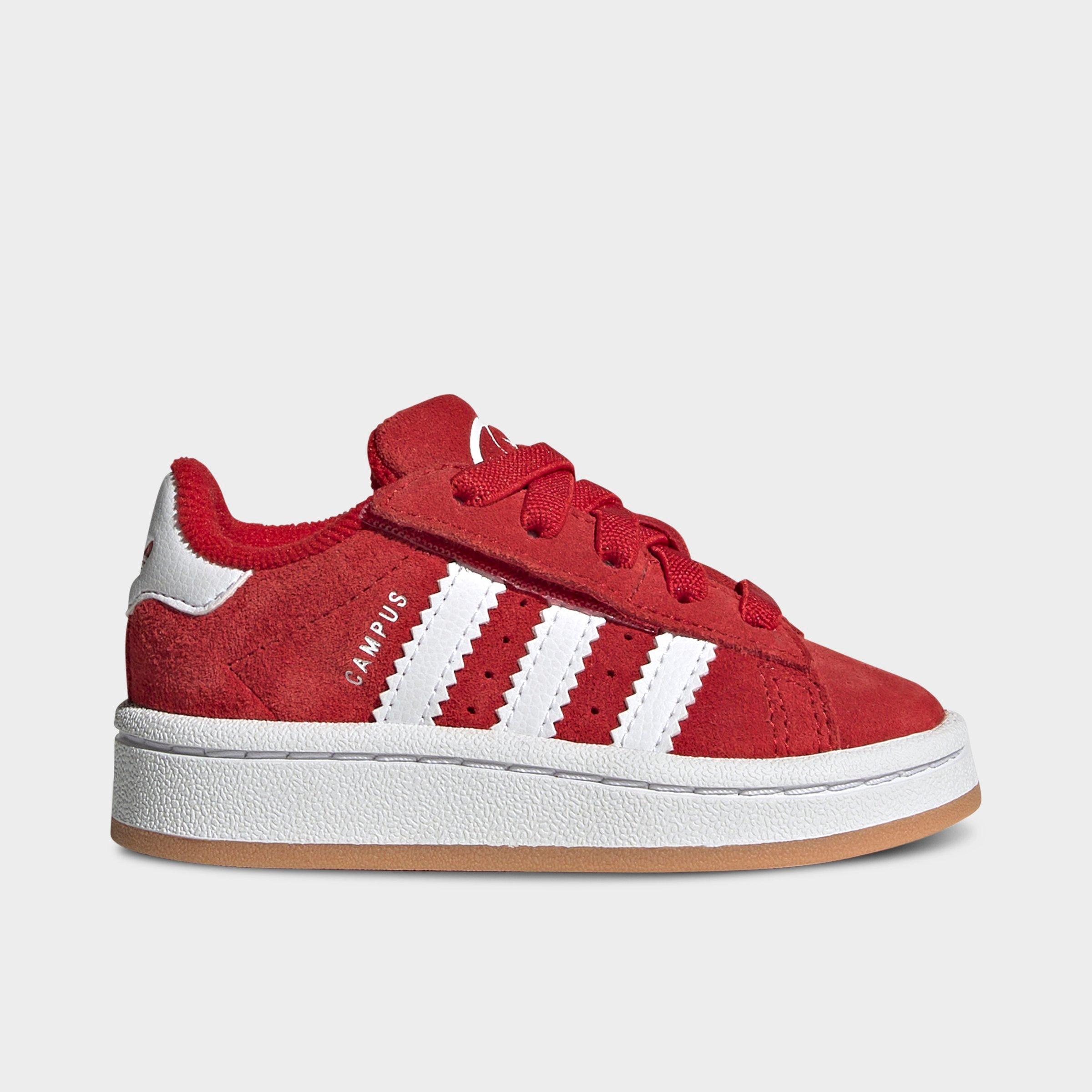 adidas Kids Toddler Originals Campus 00s Comfort Closure Stretch Lace Casual Shoes in Better Scarlet/White/Better Scarlet Size: 4.0