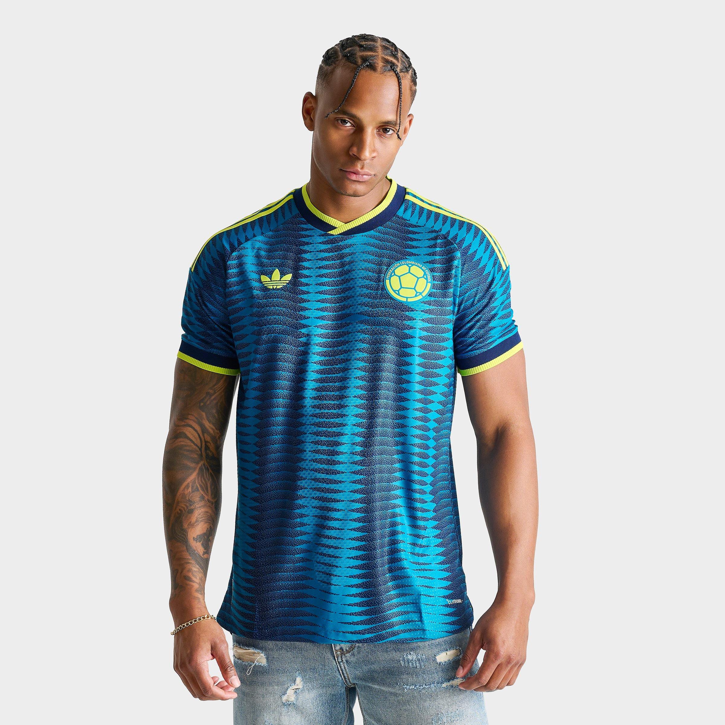 adidas Men's Colombia 2026 Away Authentic Soccer Jersey in Mystery Petrol/Team Navy Blue Size: XL