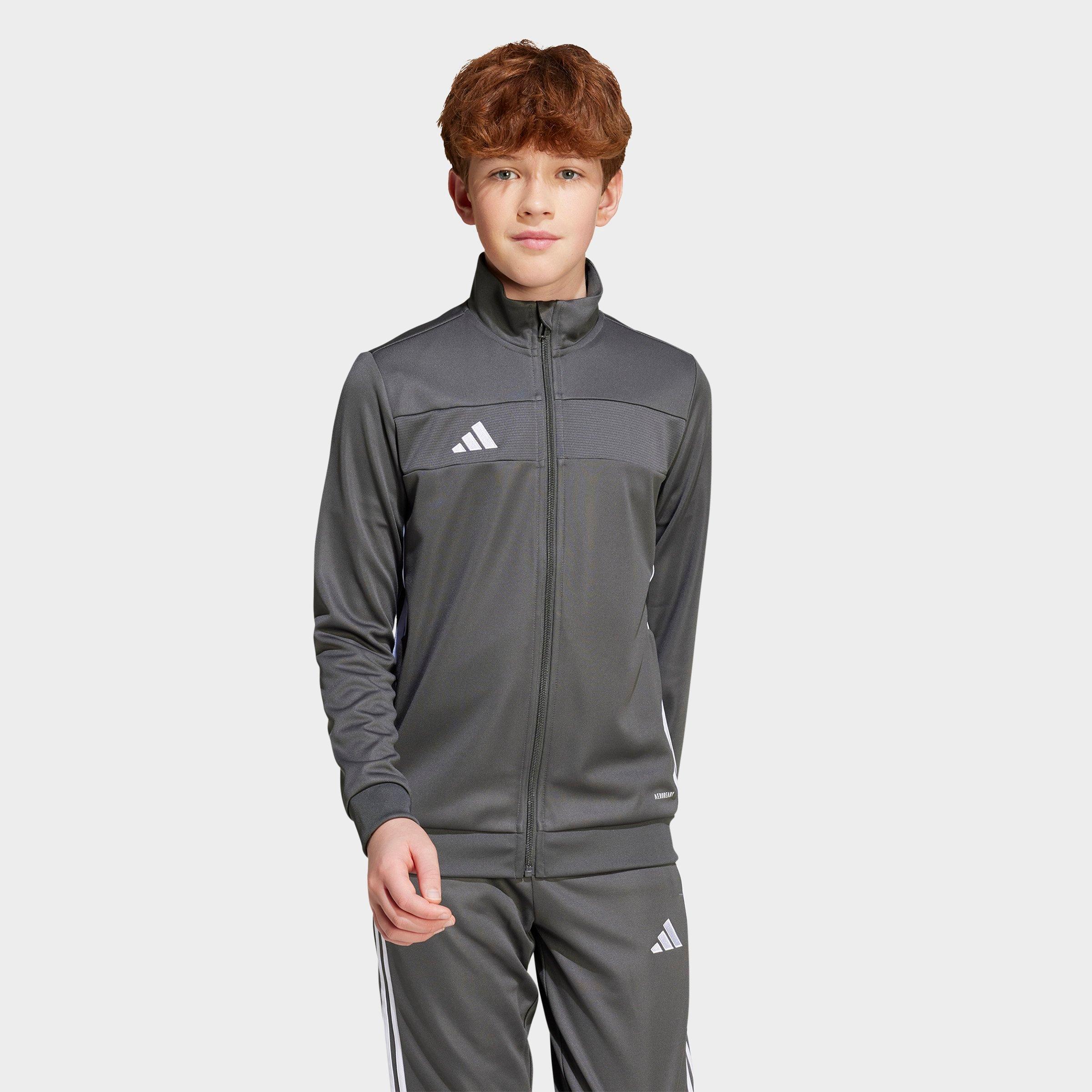 adidas Kids Tiro 25 Essentials Training Jacket in Grey/White Size: 2XS