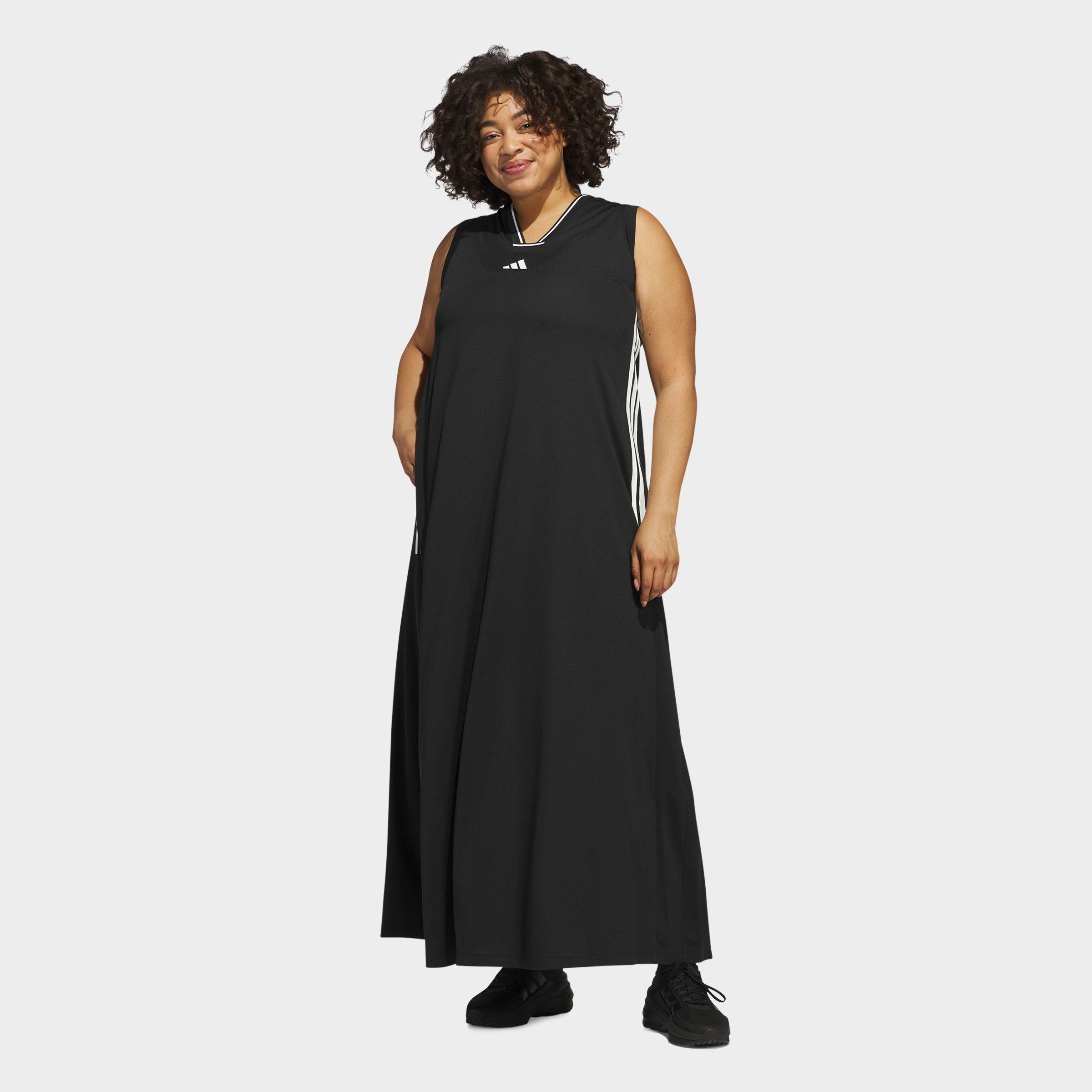 Women's adidas Tiro Cut 3-Stripes Soft Mesh Long Dress (Plus Size)