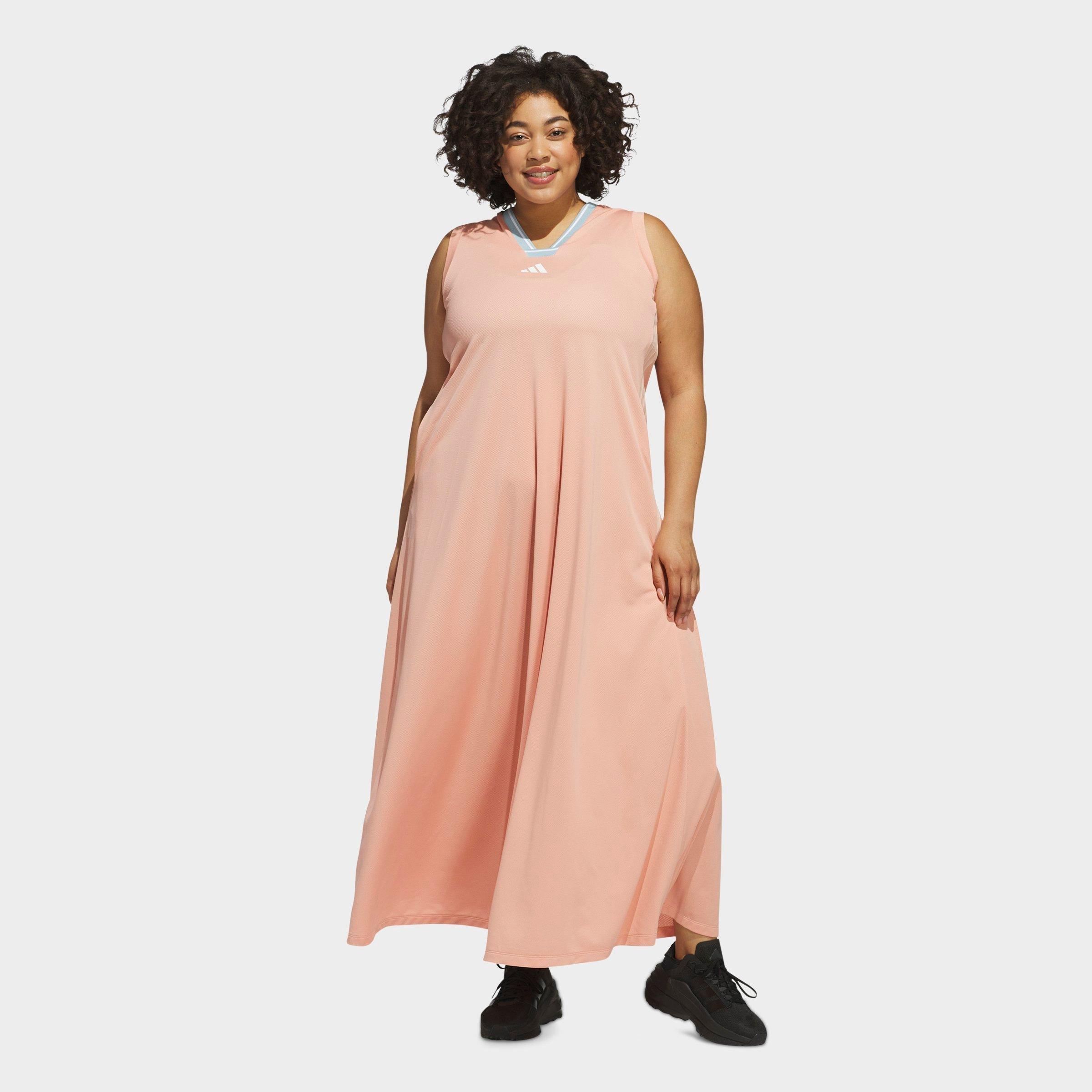 Women's adidas Tiro Cut 3-Stripes Soft Mesh Long Dress (Plus Size)