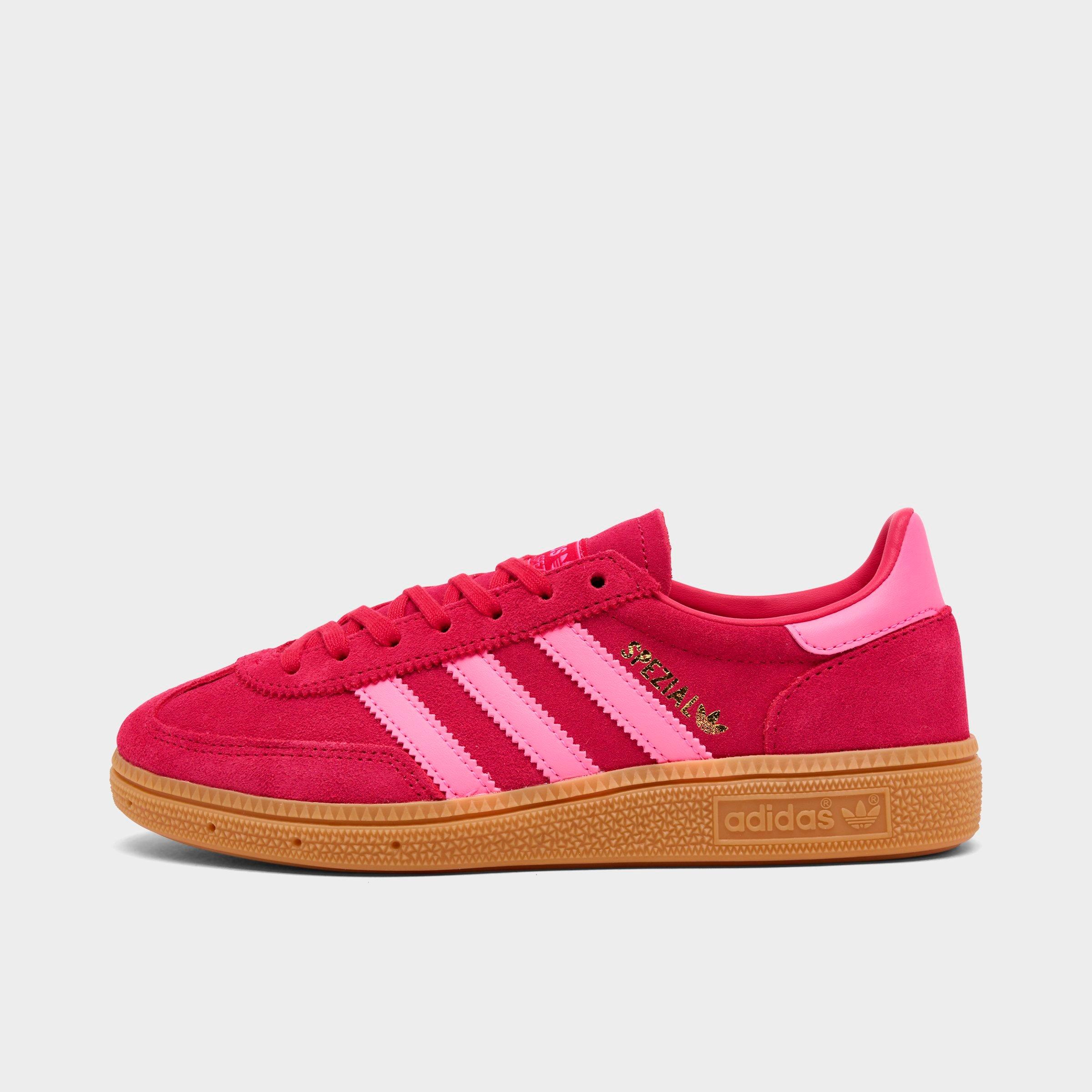 adidas Big Kids Originals Handball Spezial Casual Shoes in Ruby Red/Lucid Pink/ Size: 3.5