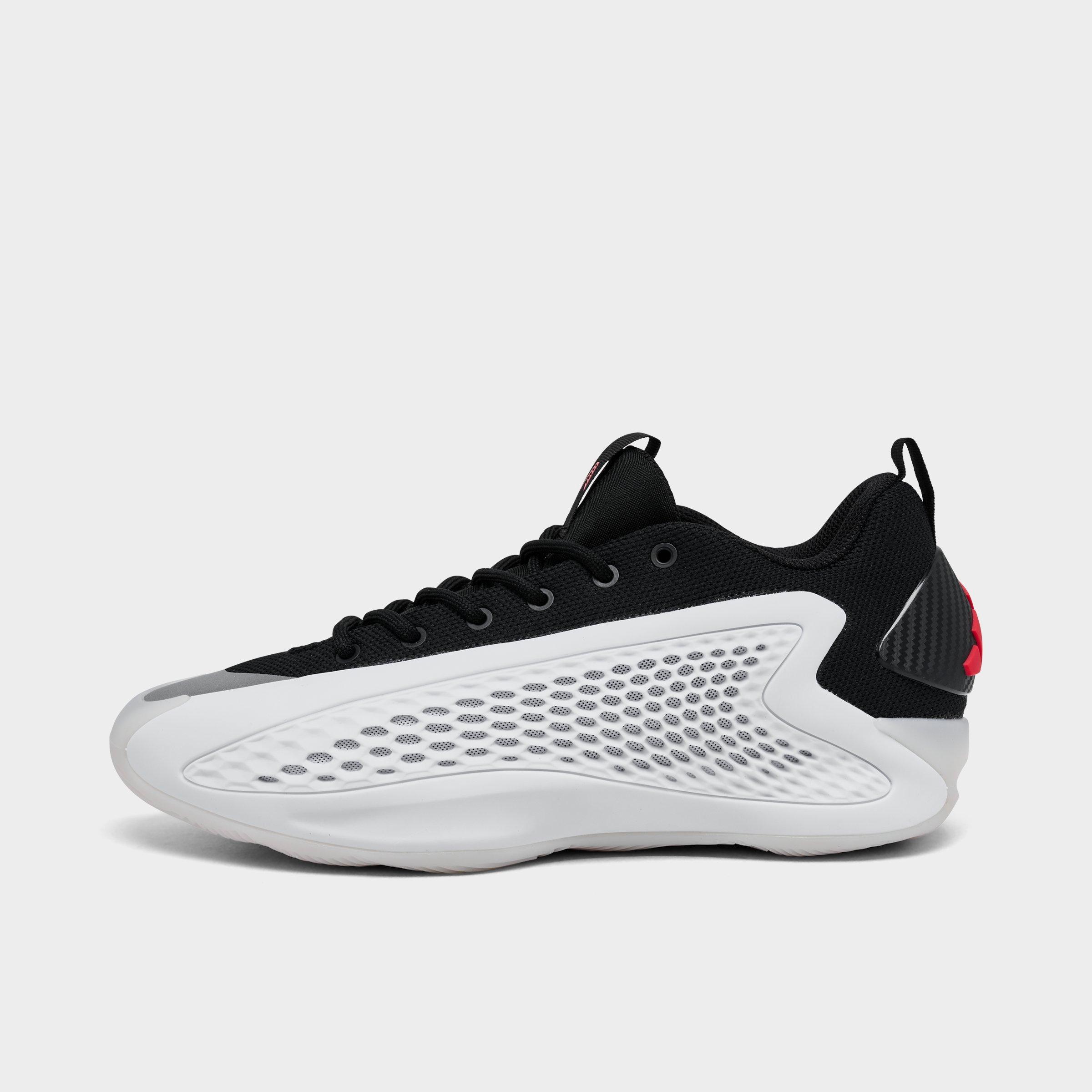 adidas Big Kids Anthony Edwards 1 Low Basketball Shoes in White/Black Size: 4.5