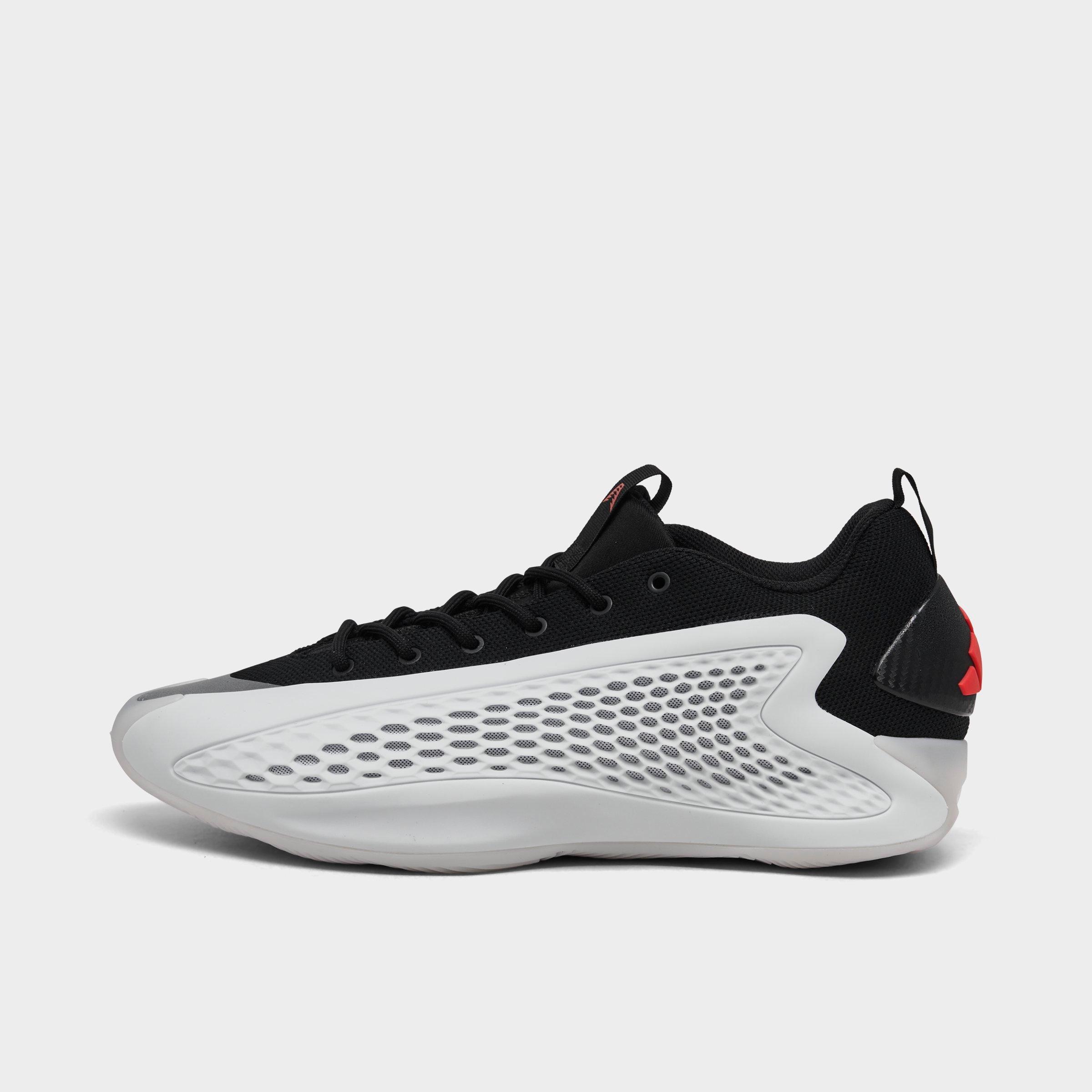 adidas Men's Anthony Edwards 1 Low Basketball Shoes in Footwear White/Core Black/Lucid Red Size: 8
