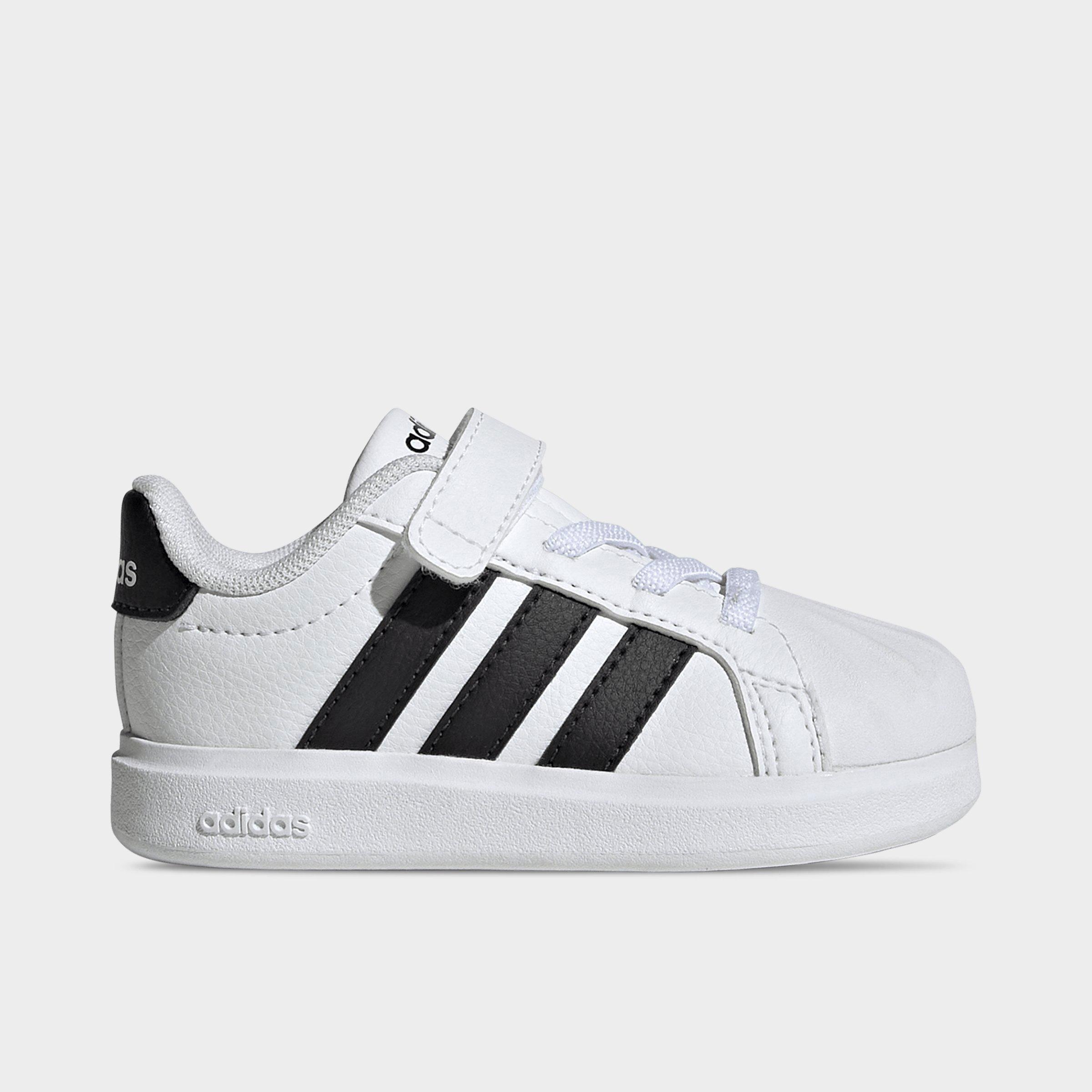 adidas Kids Toddler Streettalk Hook-And-Loop Stretch Lace Casual Shoes in Footwear White/Core Black Size: 5.0