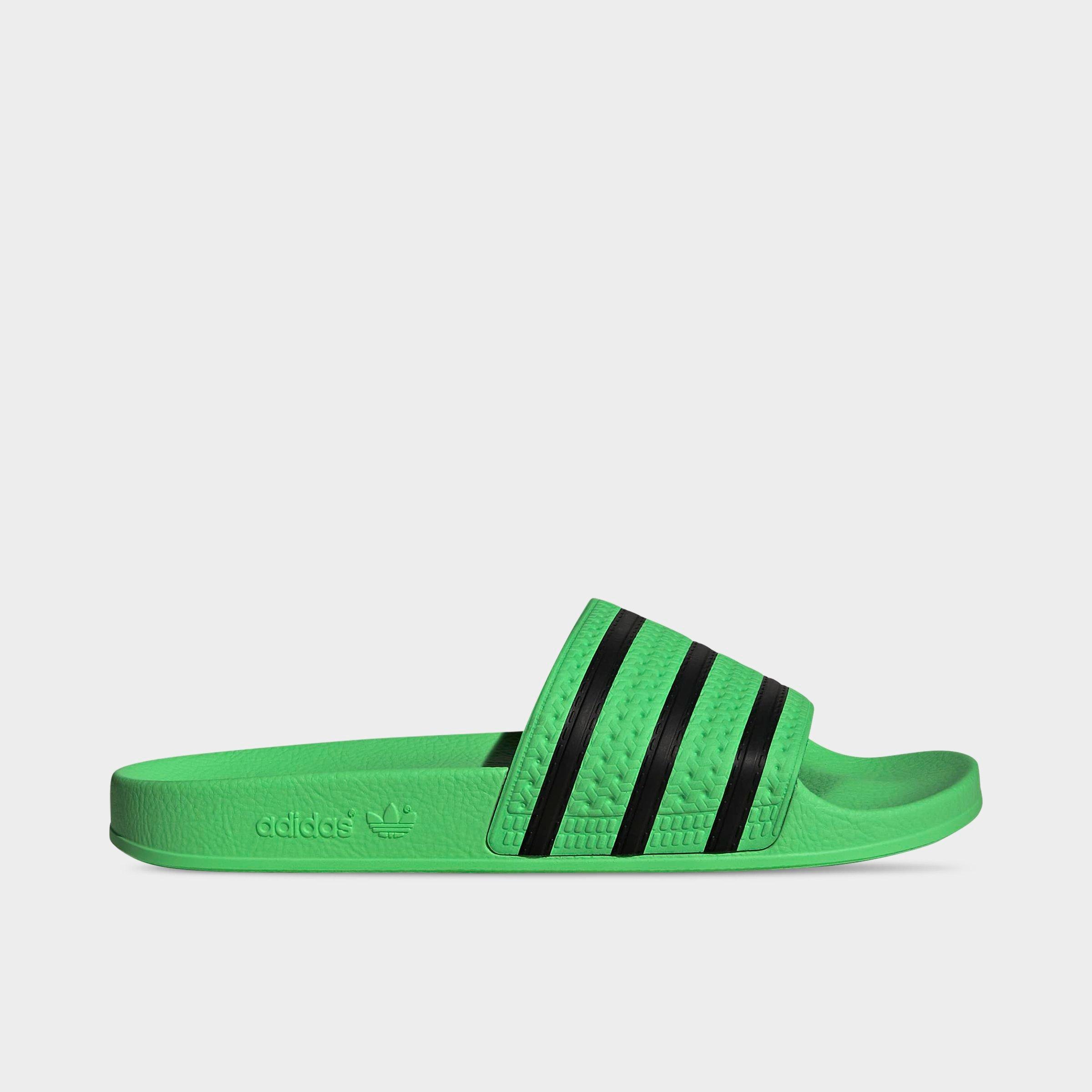 adidas Men's Originals adilette Slide Sandals in Screaming Green/Black/Screaming Green Size: 10.0