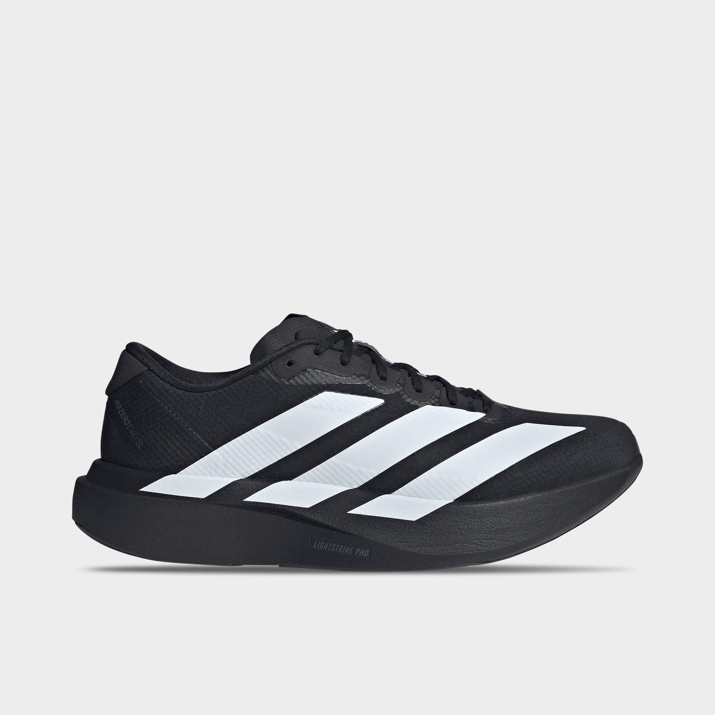 adidas Mens Adizero EVO SL Woven Running Shoes in Core Black/Cloud White/Carbon Size: 12.0