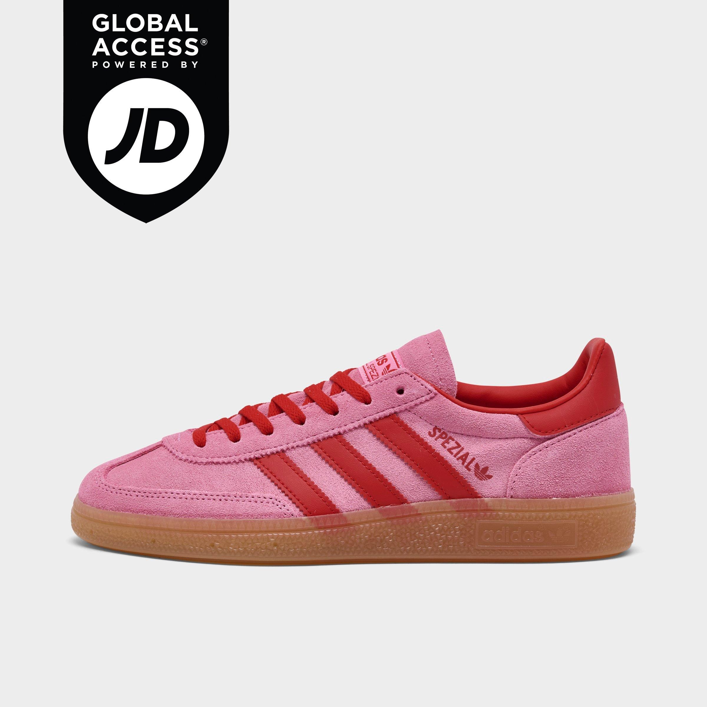 adidas Women's Originals Handball Spezial Casual Shoes in Pink Spark/Better Scarlet Size: 5.5