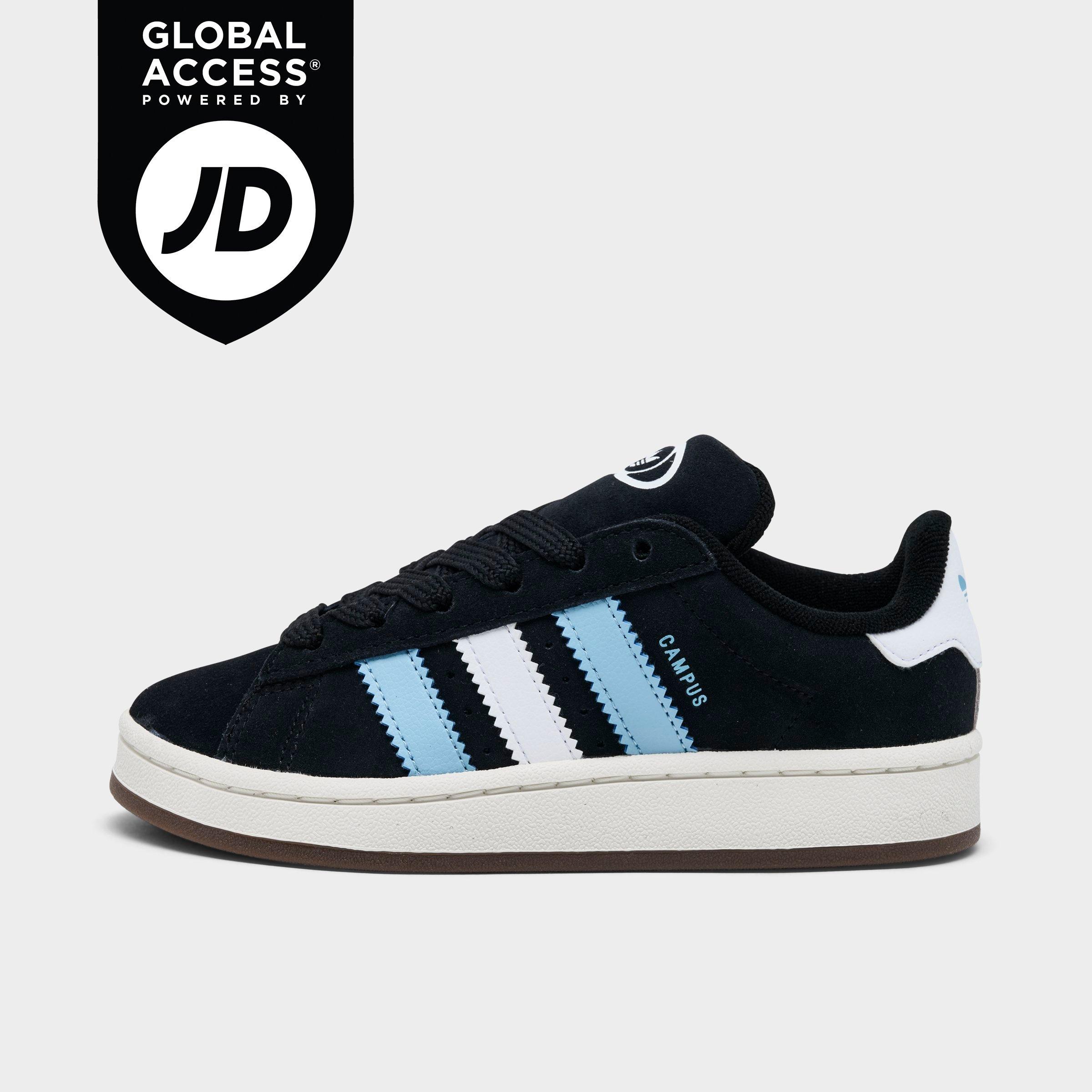 adidas Little Kids Originals Campus 00s Stretch Lace Casual Shoes in CORE BLACK/FTWR WHIT Size: 1.0