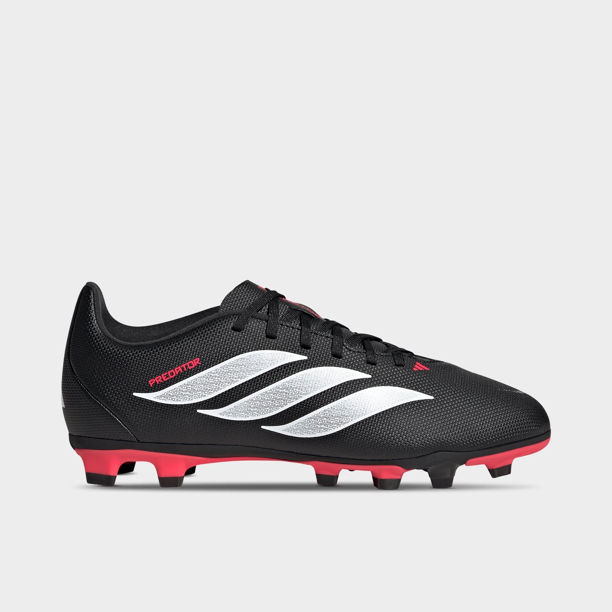 adidas Big Kids Predator Club Firm Ground and Multi Ground Soccer Cleats in Black/White/Lucid Red Size: 5.5