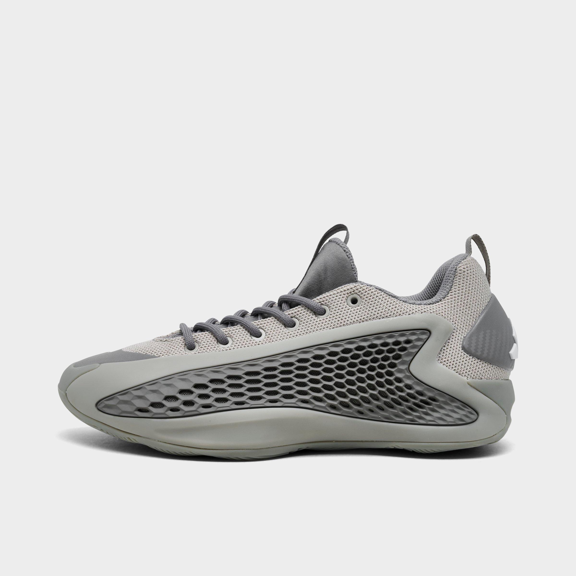 adidas Big Kids Anthony Edwards 1 Low Basketball Shoes in Metallic Grey/Dove Grey/Cloud White Size: 4