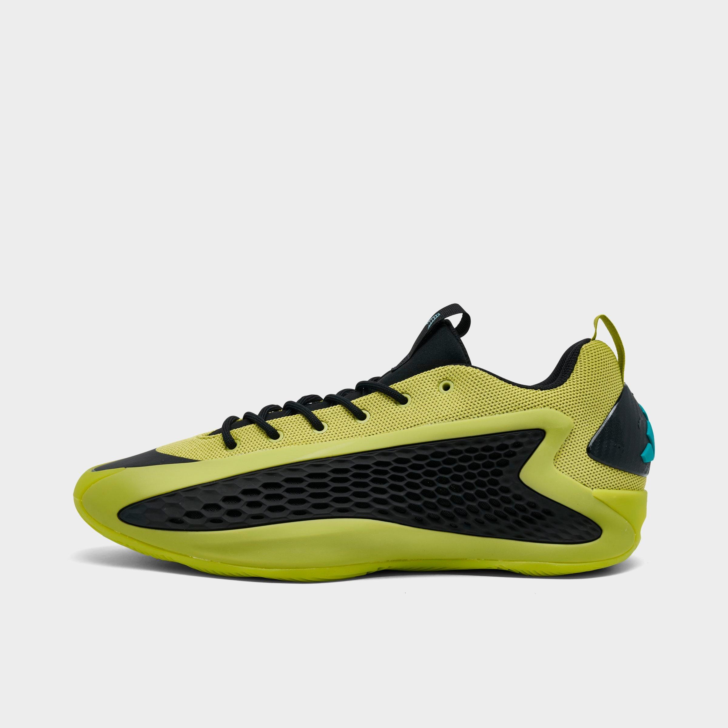 adidas Men's Anthony Edwards 1 Low Basketball Shoes in Preloved Lime/Core Black/Pure Teal Size: 5.0