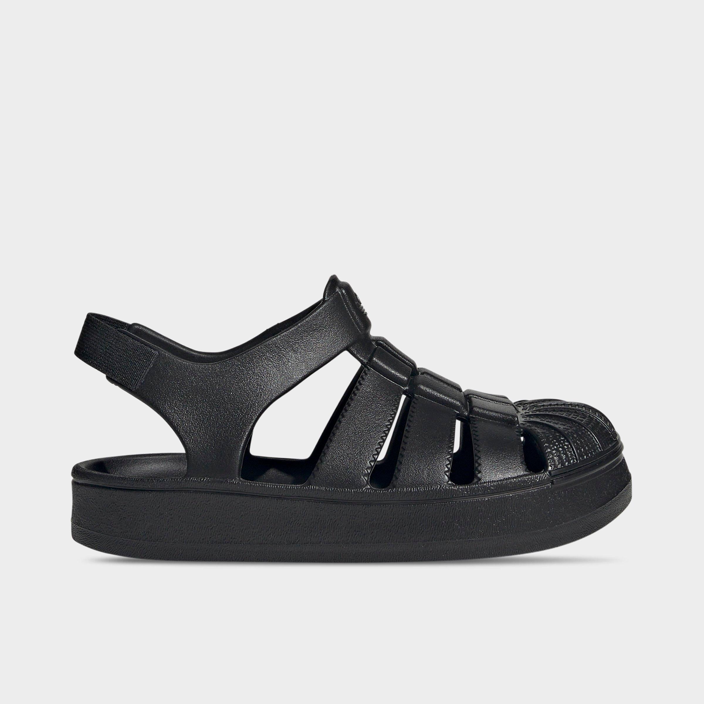 adidas Little Kids Originals Superstar Sandals in Black Size: 10.0
