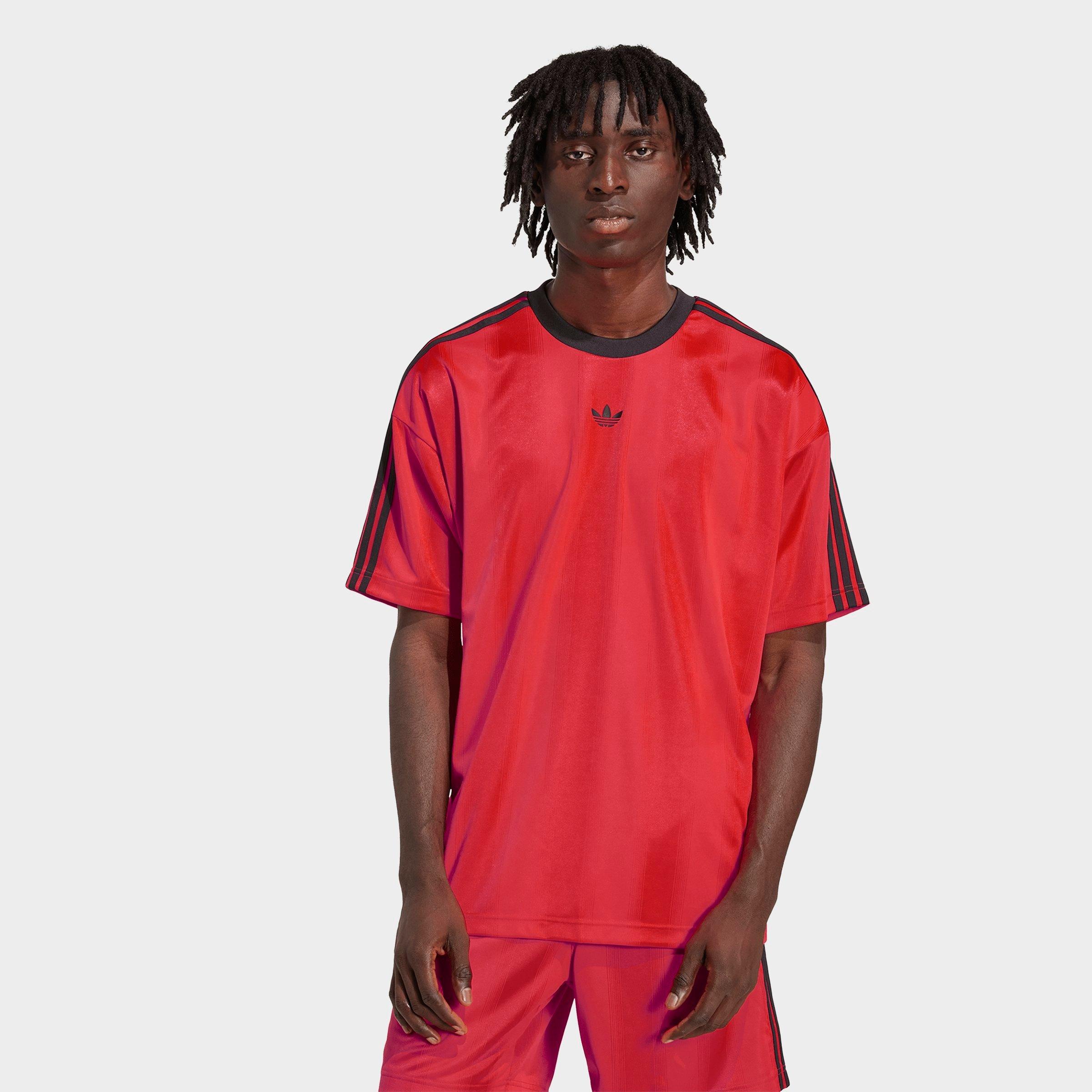 adidas Men's Originals adicolor Jacquard Jersey in Semi Lucid Red Size: Medium