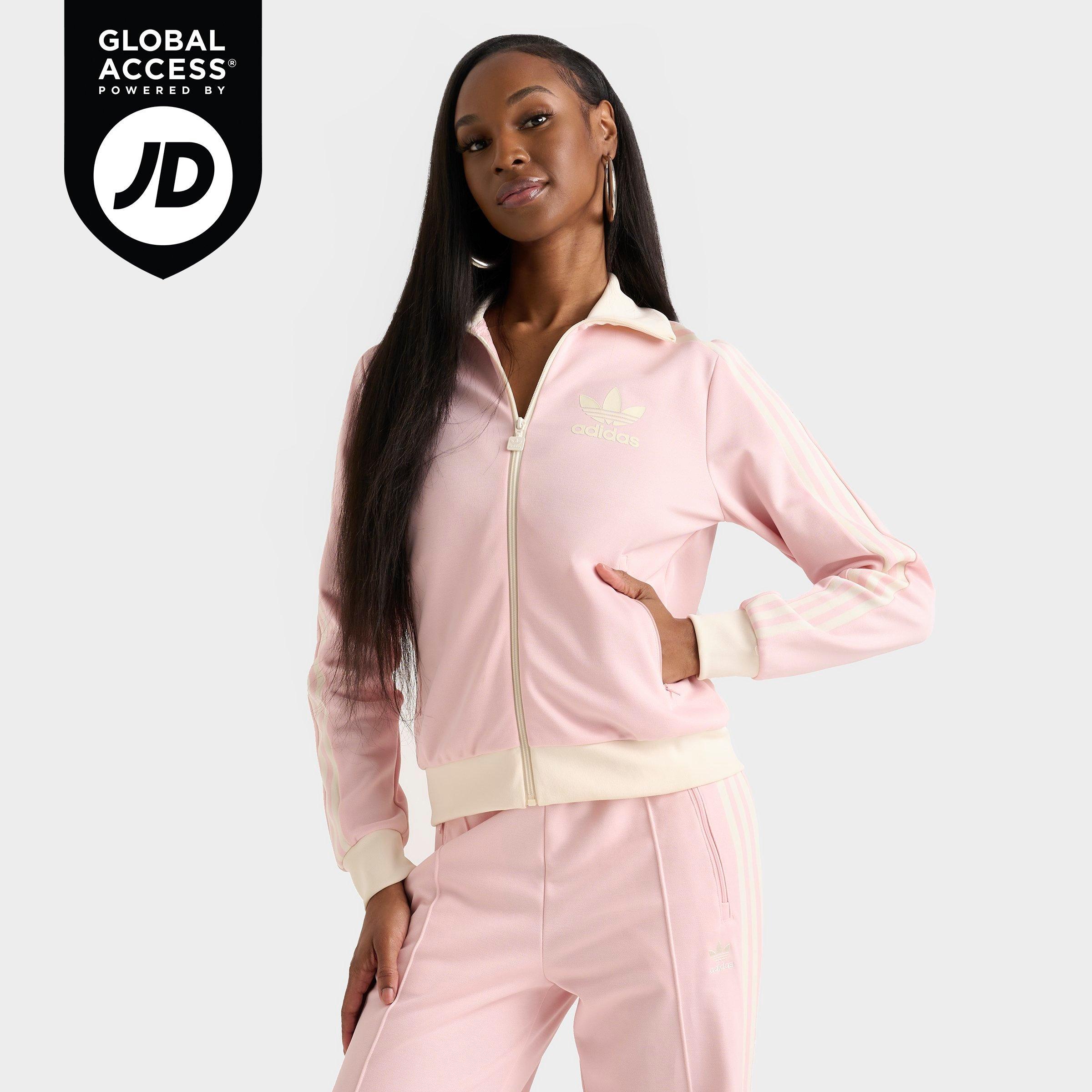 adidas Women's Originals Beckenbauer Classic Track Top Jacket in Sandy Pink/Wonder White Size: XS