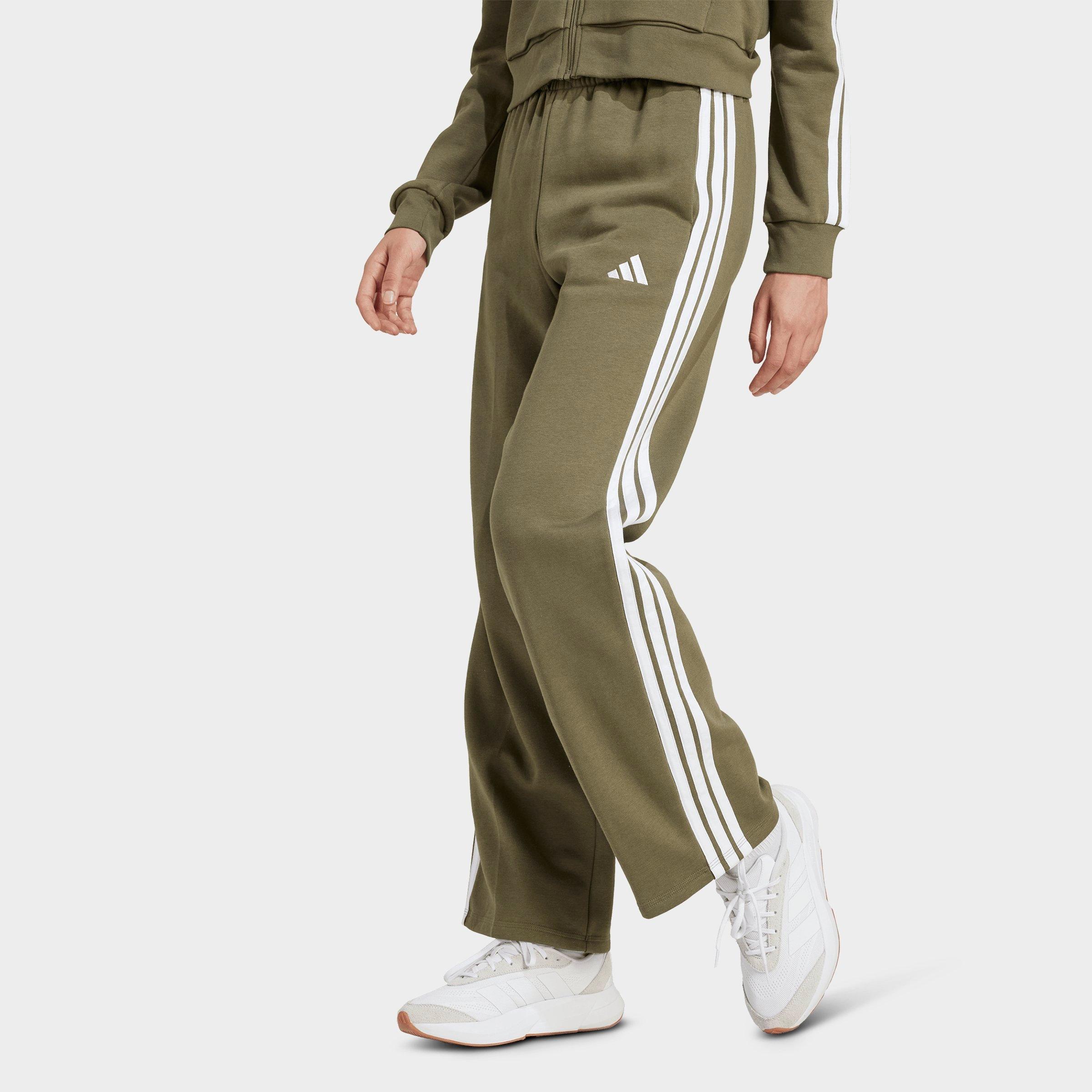 adidas Women's Essentials 3-Stripes Fleece Open Hem Pants
