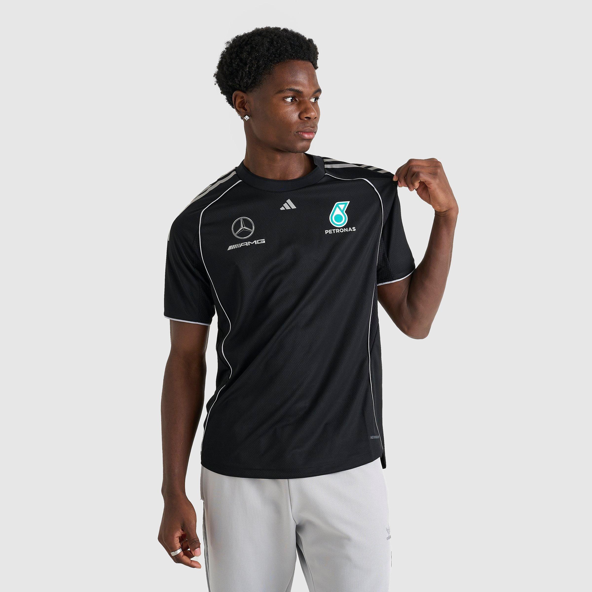 adidas Men's Mercedes-AMG Petronas Formula One Team Mechanic Jersey in Black/Reflective Silver Size: Small