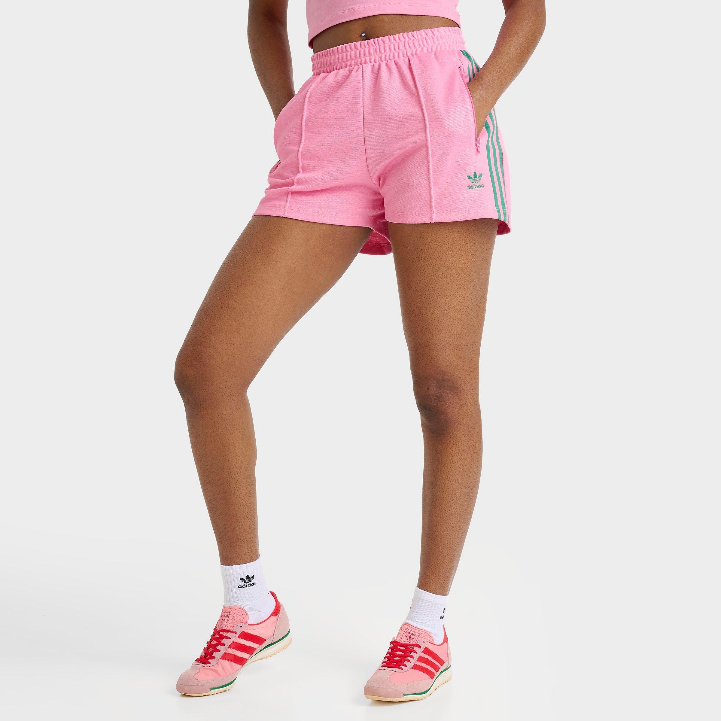 adidas Women's Originals Classic Shorts in Bliss Pink/Semi Court Green Size: Large