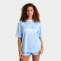 Women's adidas Originals 3 Stripes Oversized Soccer Jersey T