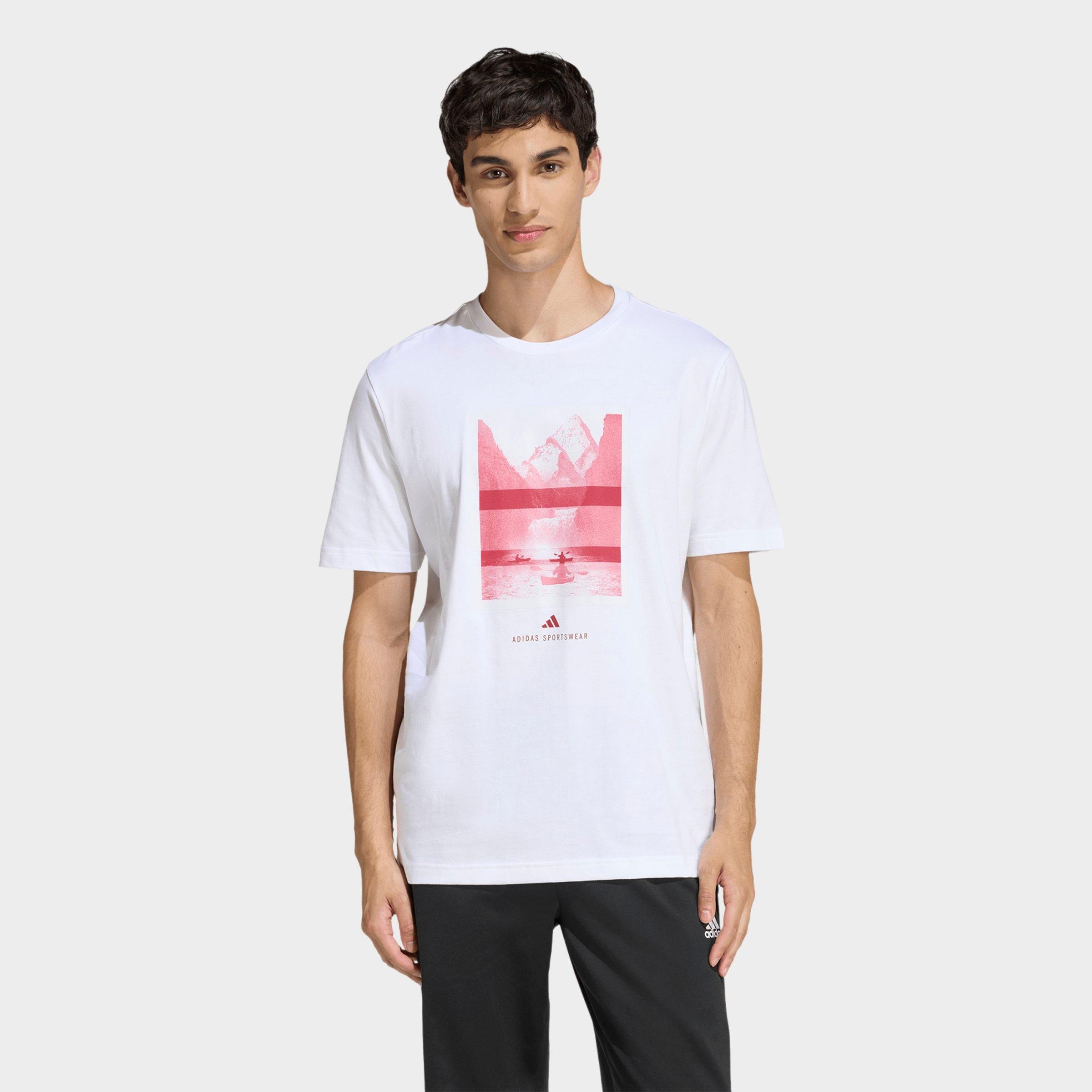adidas Men's Outdoor Kayaking Graphic T-Shirt in White Size: Medium