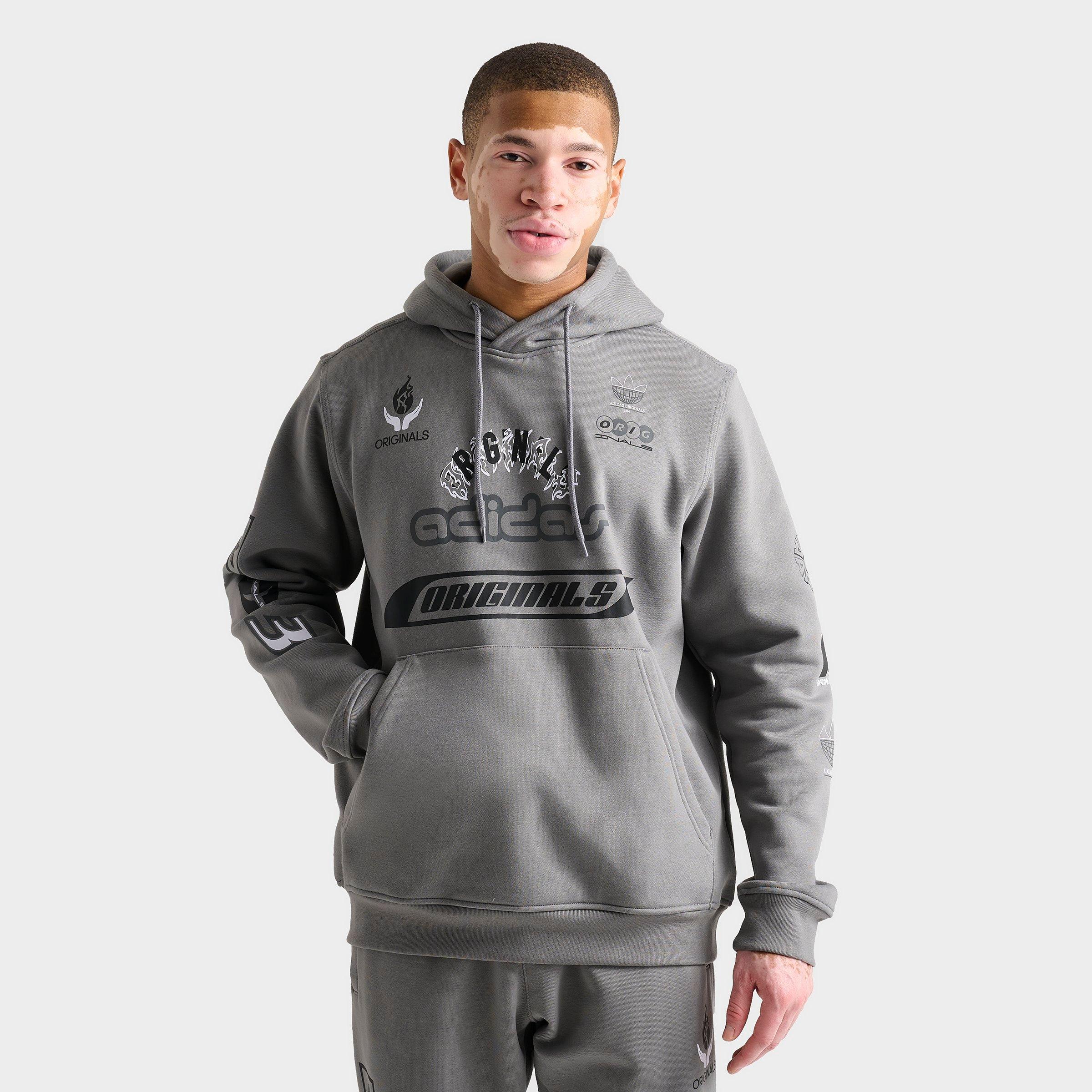 Men's adidas Originals Trefoil Essentials Moto Fleece Pullover Hoodie