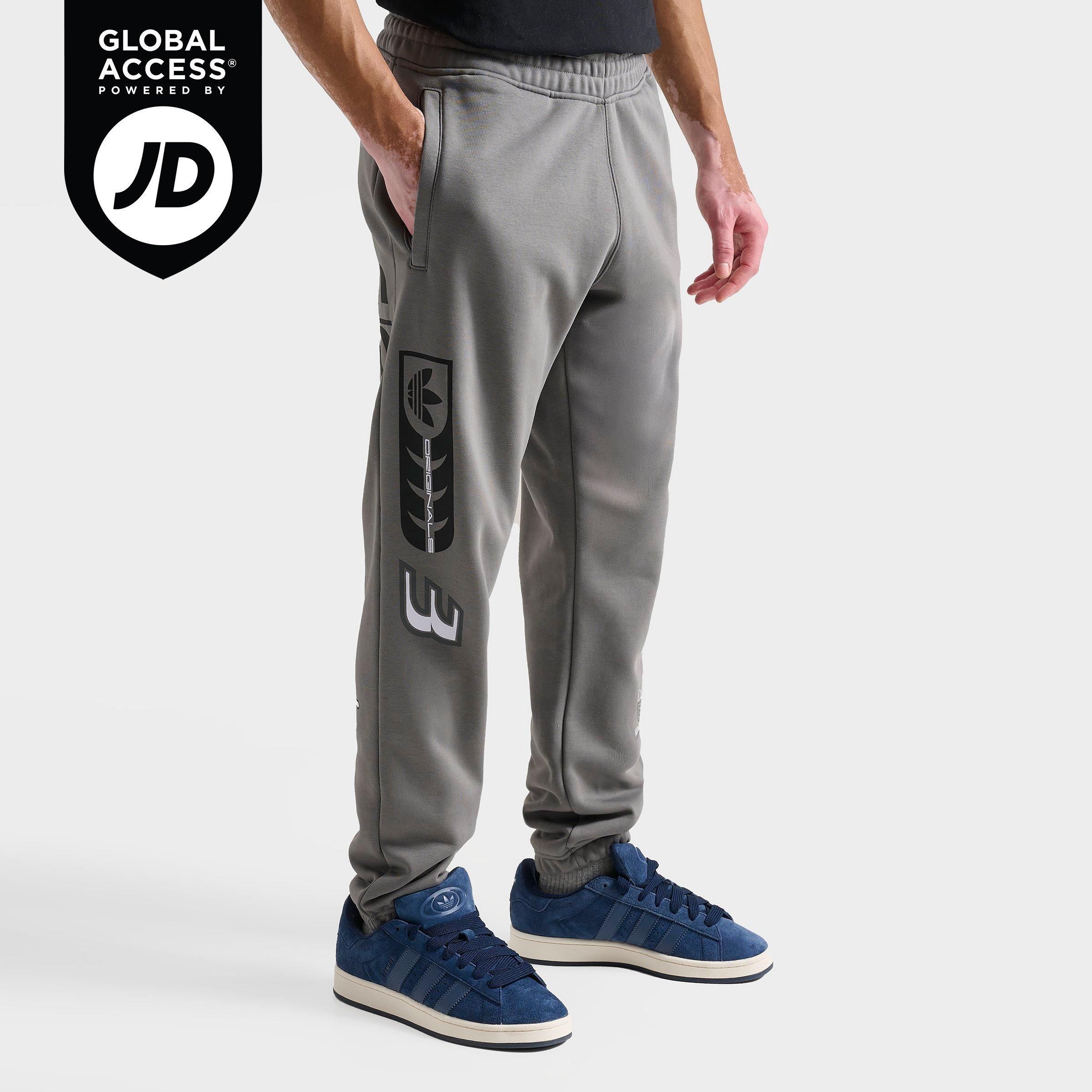 adidas Men's Originals Trefoil Essentials Moto Jogger Pants in Charcoal Grey Size: Small
