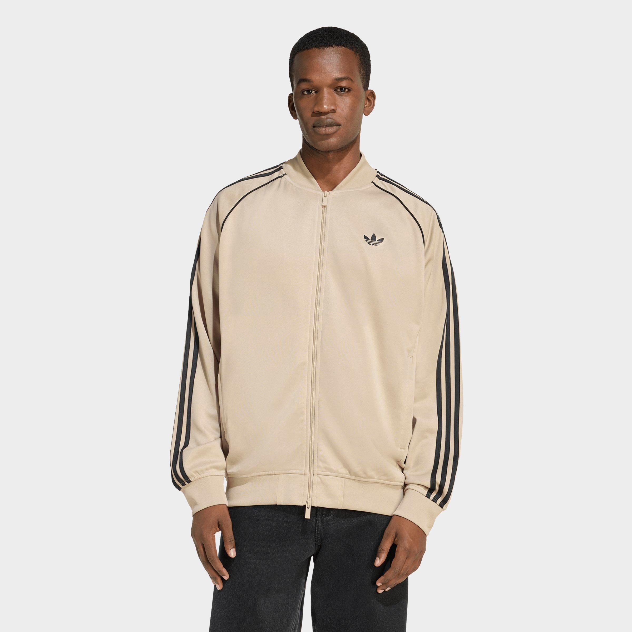 adidas Men's Originals adicolor Classics SST Loose Track Jacket in Stone Khaki/Black Size: XL