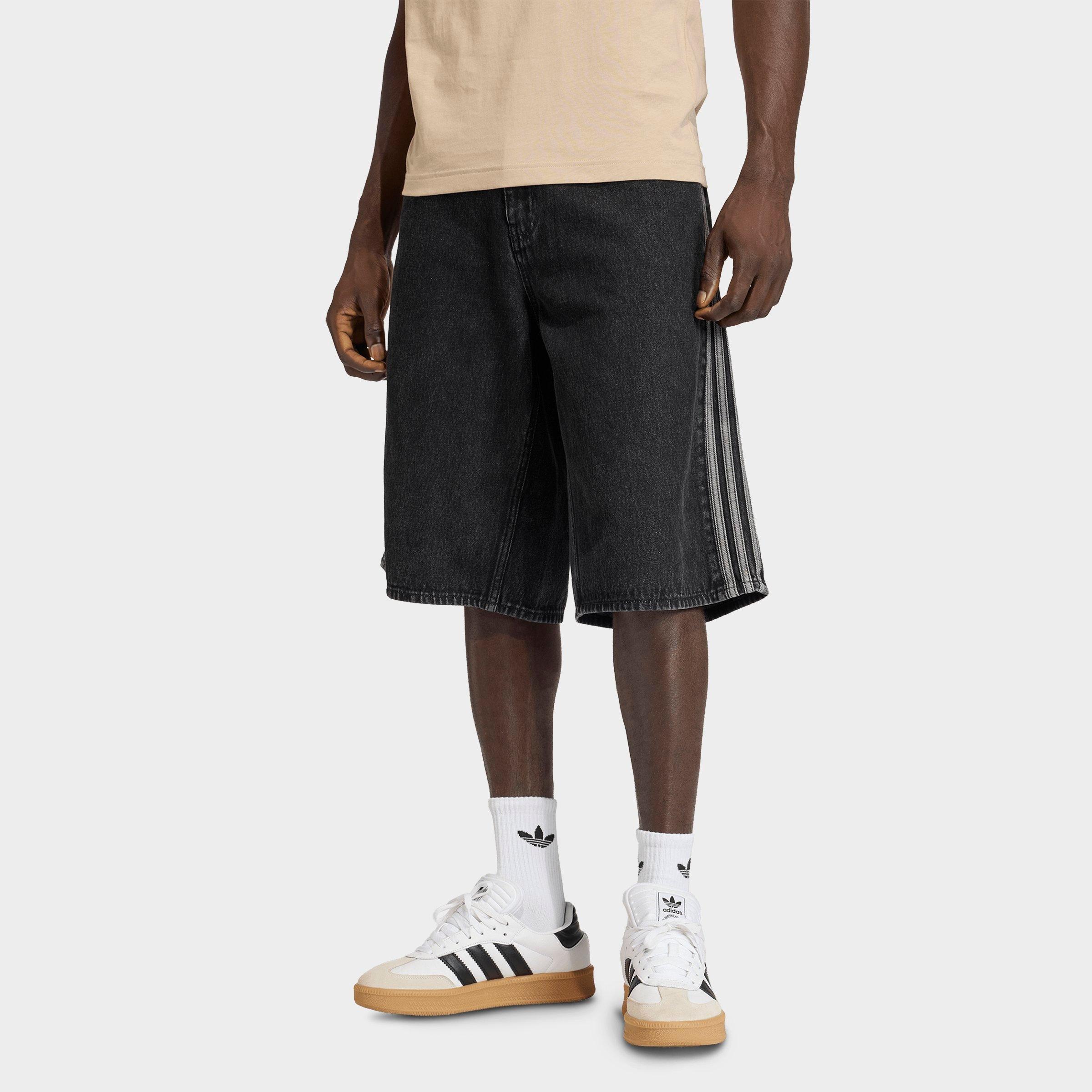 adidas Men's Originals Firebird Adicolor Denim Shorts in True Black Denim Size: 38