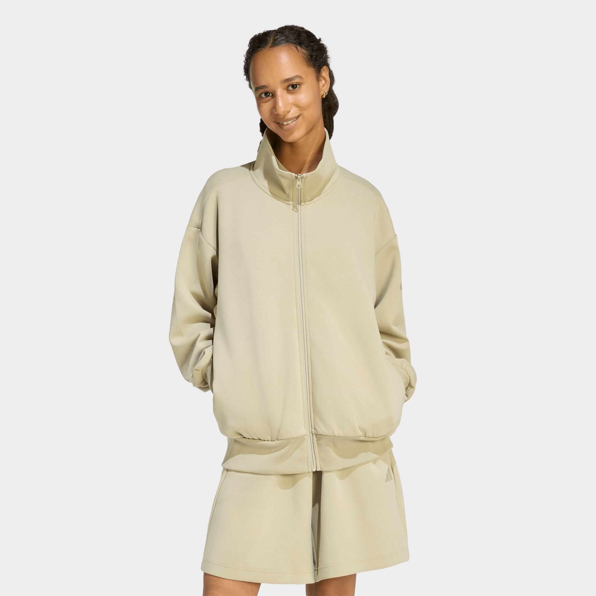 adidas Women's Sportswear Soft Lux Loose Full-Zip Jacket in Wonder Cargo Size: Small