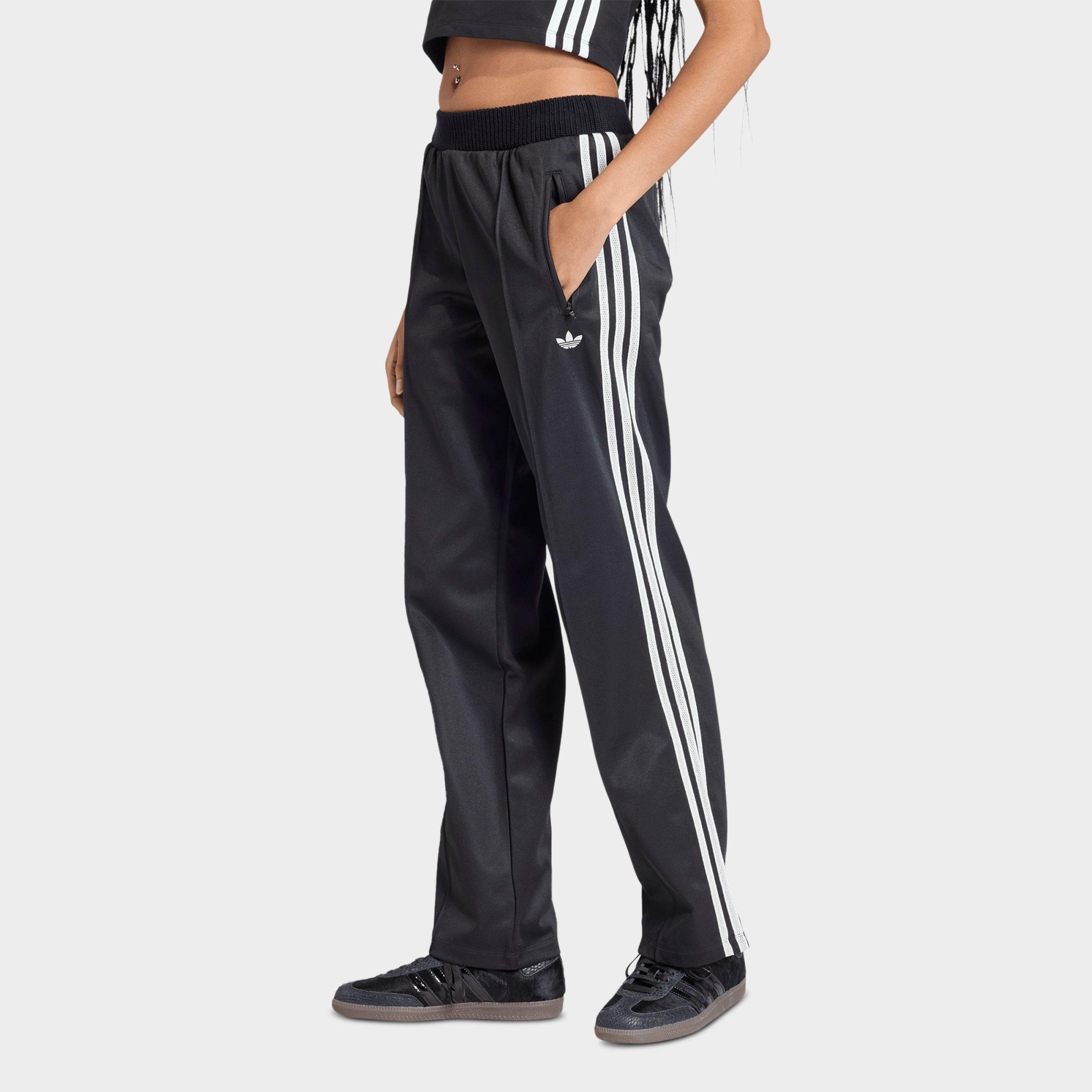 adidas Womens Originals Firebird Knitted Crochet Details Track Pants in Black Size: Medium