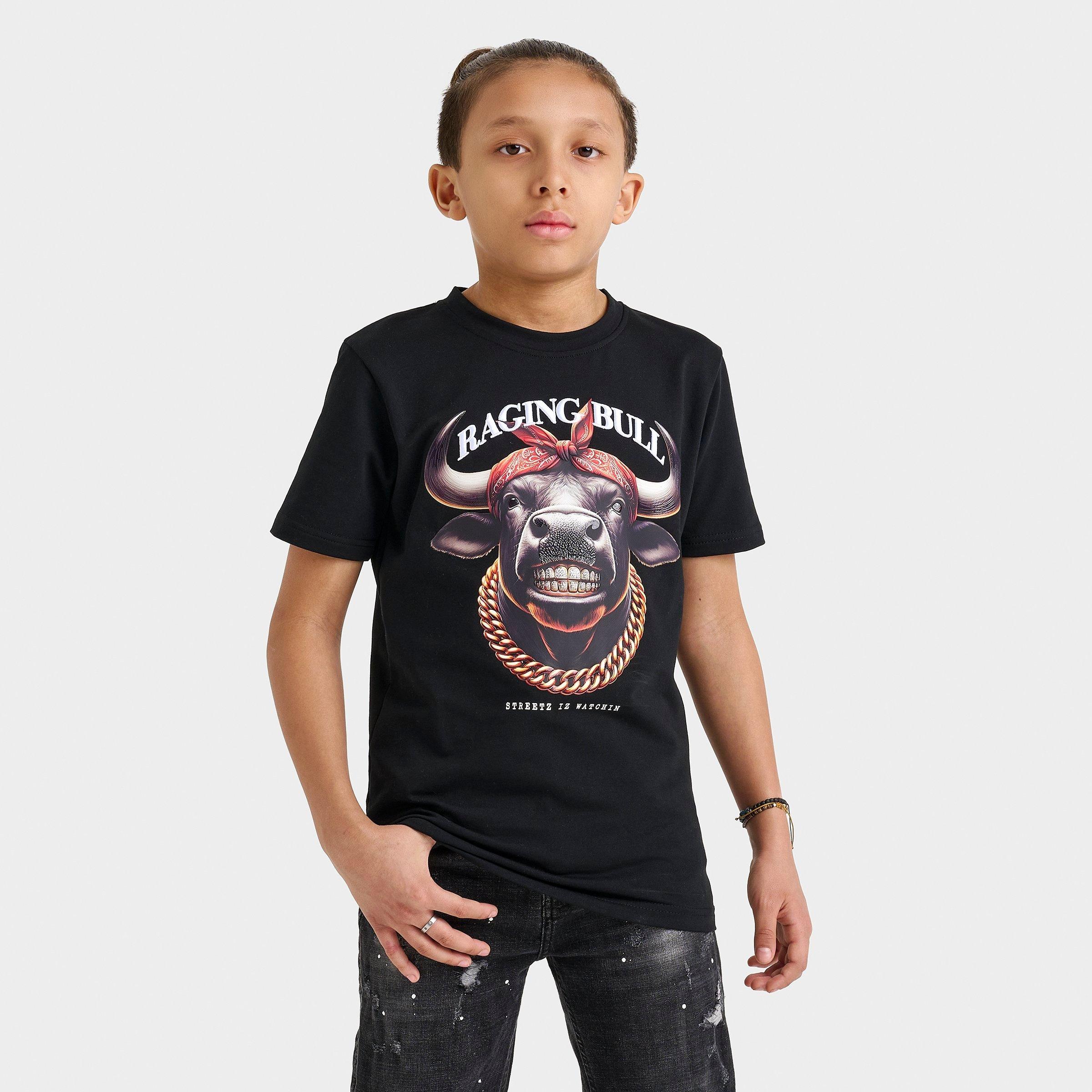 Streetz Iz Watchin Kids Raging Bull T-Shirt in Black Size: Small