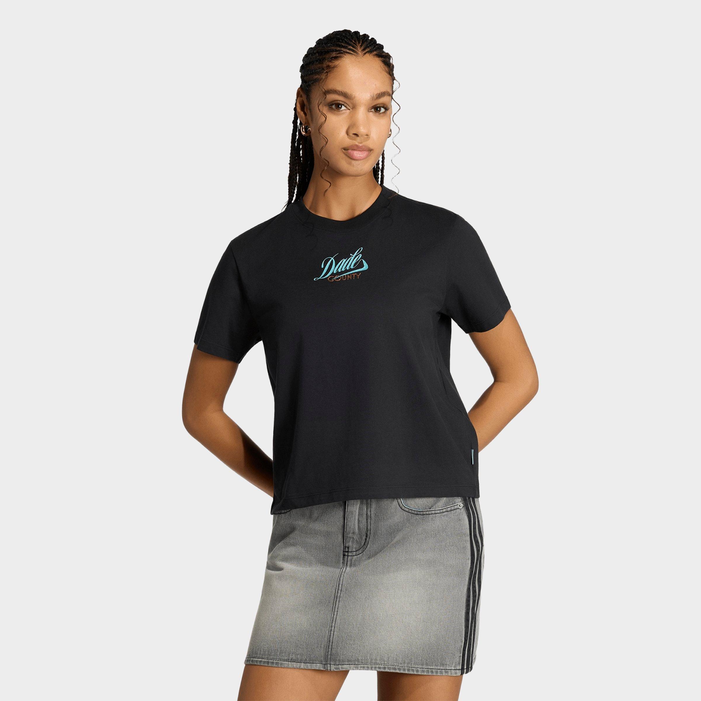 adidas Womens Originals FIFA World Cup 26 Host City Miami T-Shirt in Black Size: Medium