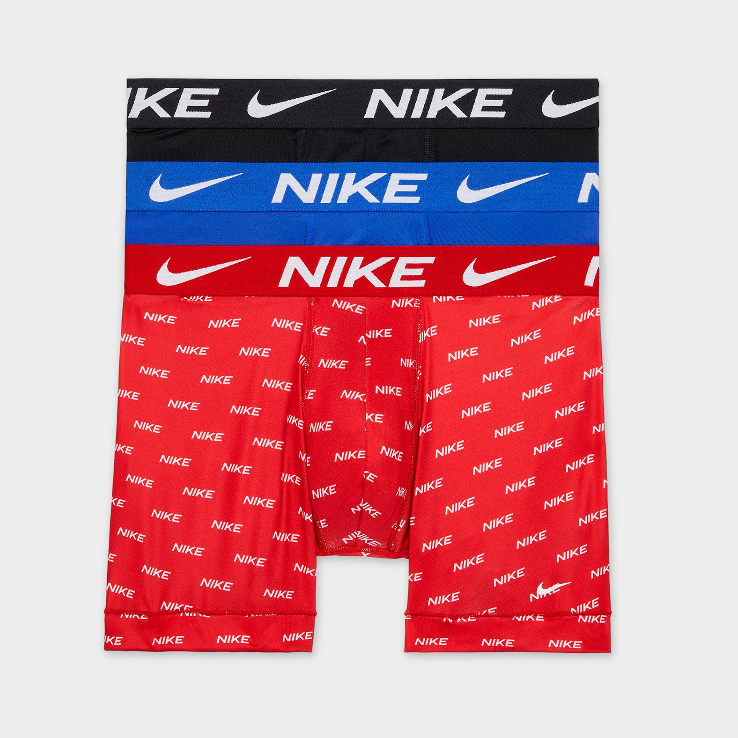 Nike Men's Dri-FIT Essential Micro Boxer Briefs (3-Pack) in Berry/Royal/Black Size: XL