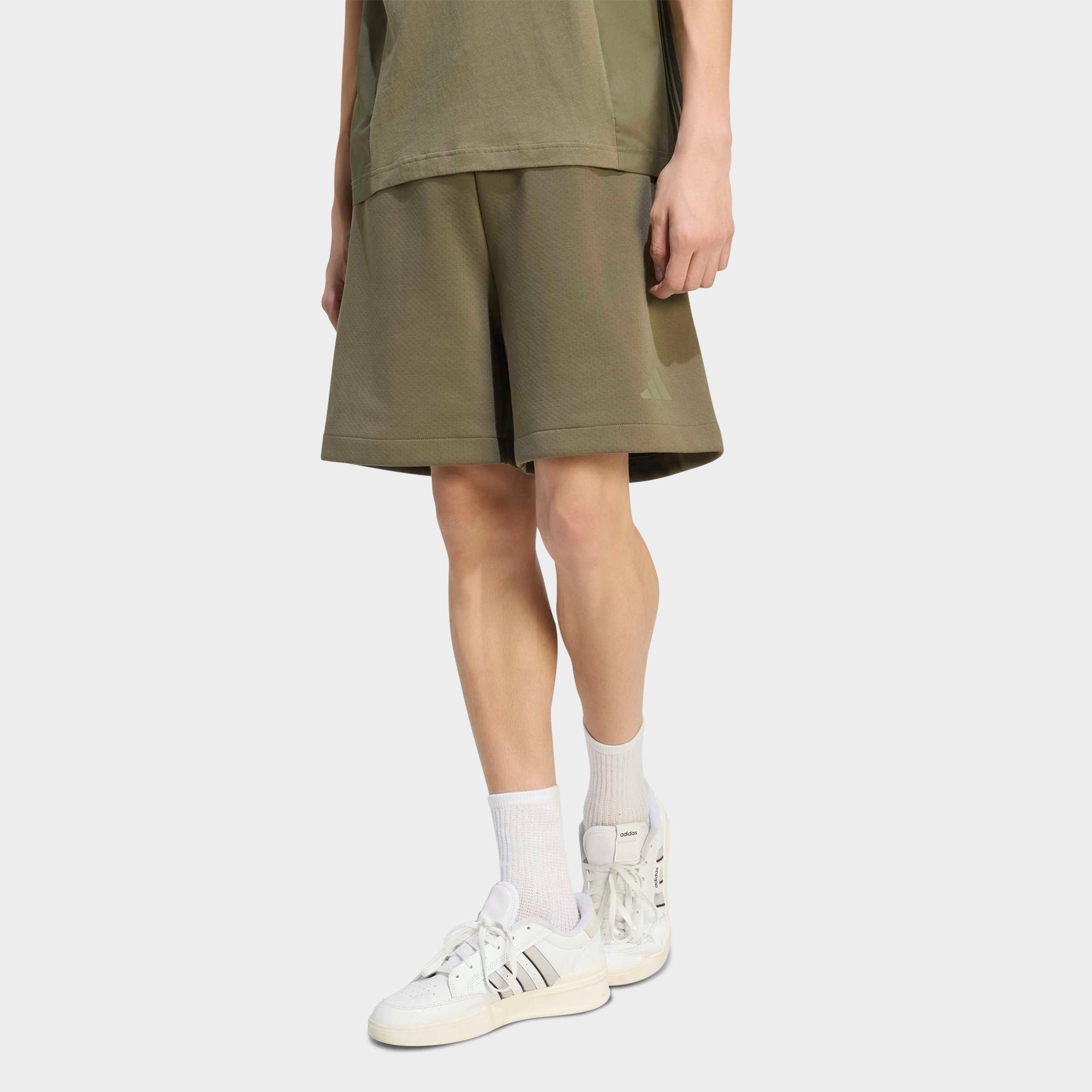 adidas Men's Z. N.E. Doubleknit Spacer Shorts in Olive Strata Size: L 7
