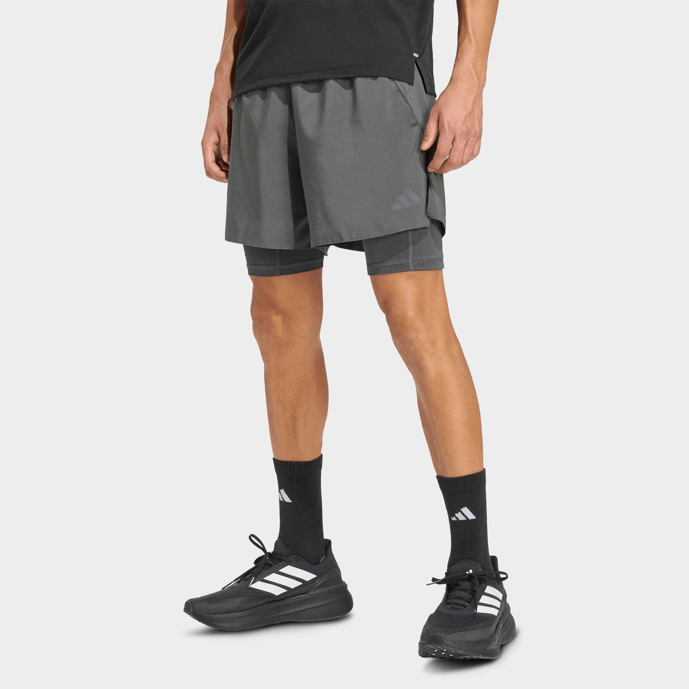 adidas Men's adi365 Iconic Formotion Five-Pocket 2-In-1 Running Shorts in Grey Size: Medium