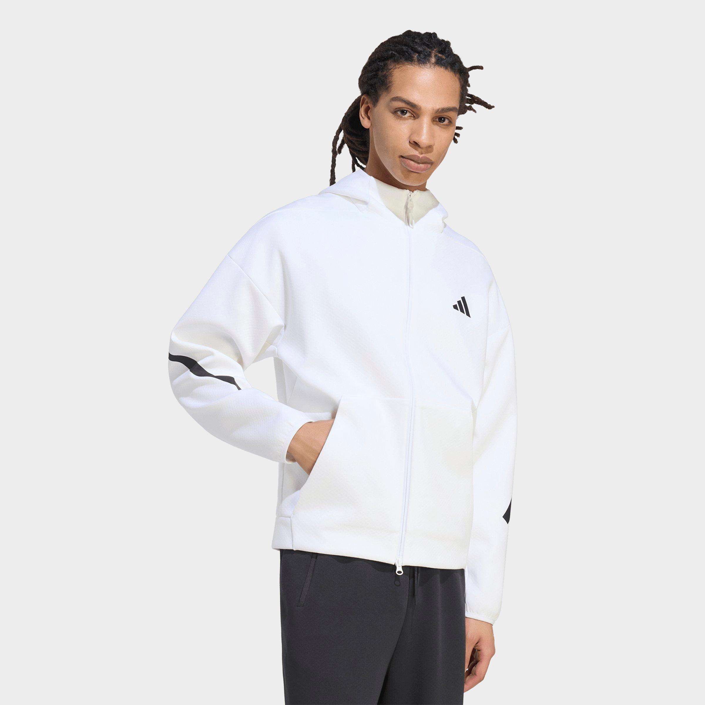 adidas Men's Z. N.E. Full-Zip Hooded Track Top in White Size: Large