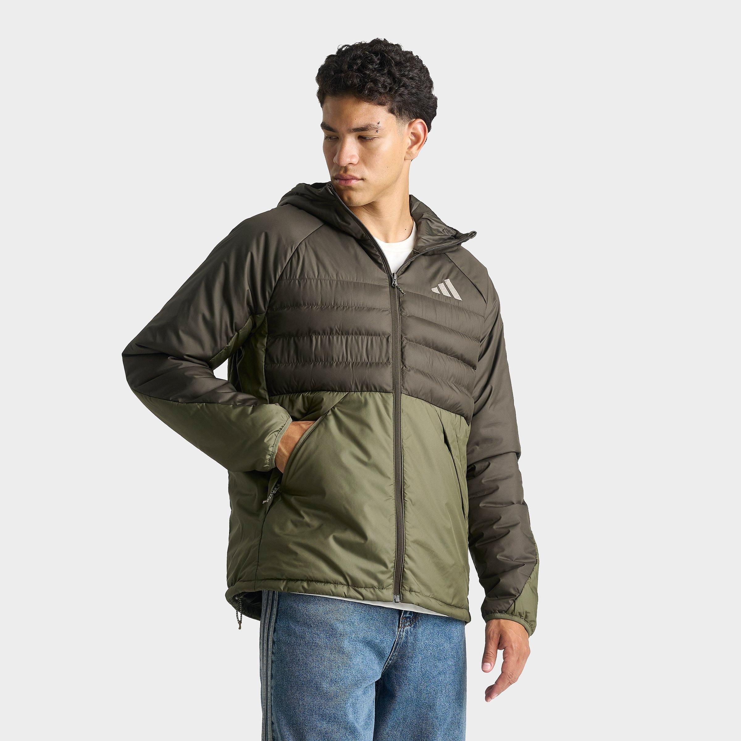 adidas Men's TERREX Multi CLIMAWARM Insulated Hooded Jacket in Shadow Olive/Olive Strata Size: Large