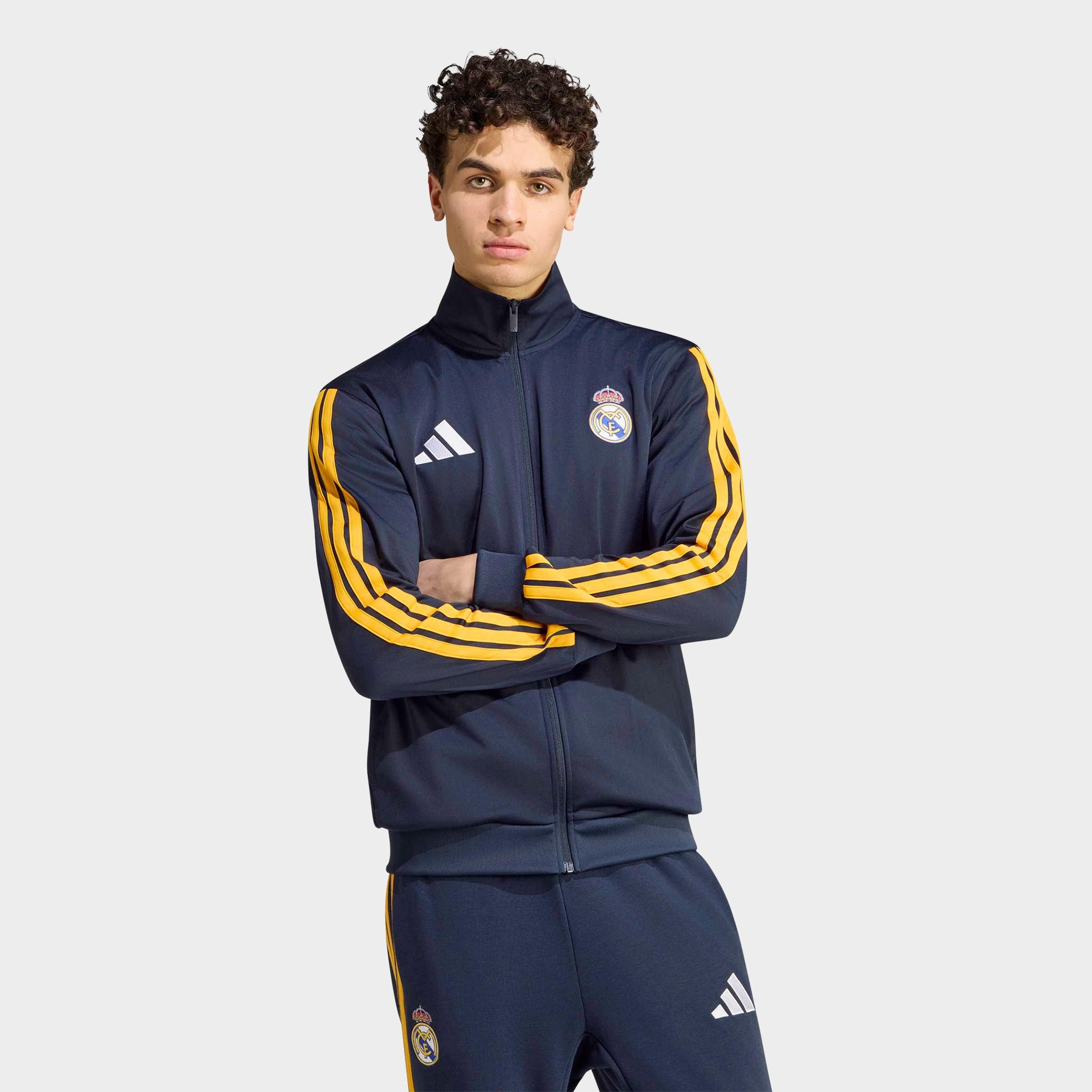 adidas Men's Real Madrid DNA Full-Zip Track Top in Night Navy Size: Medium