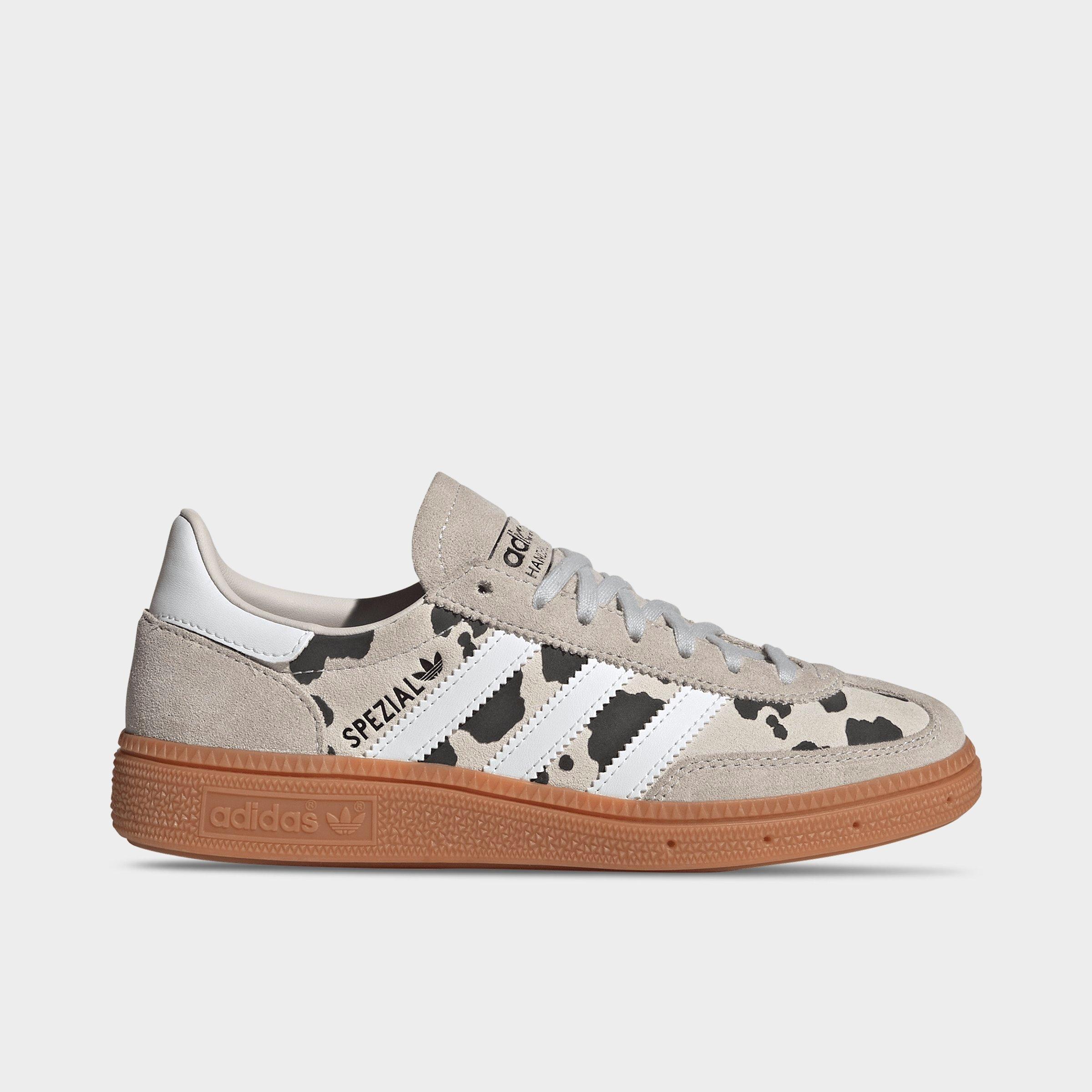 adidas Big Kids Originals Handball Spezial Casual Shoes in Grey One/Cloud White/Crystal White Size: 7.0