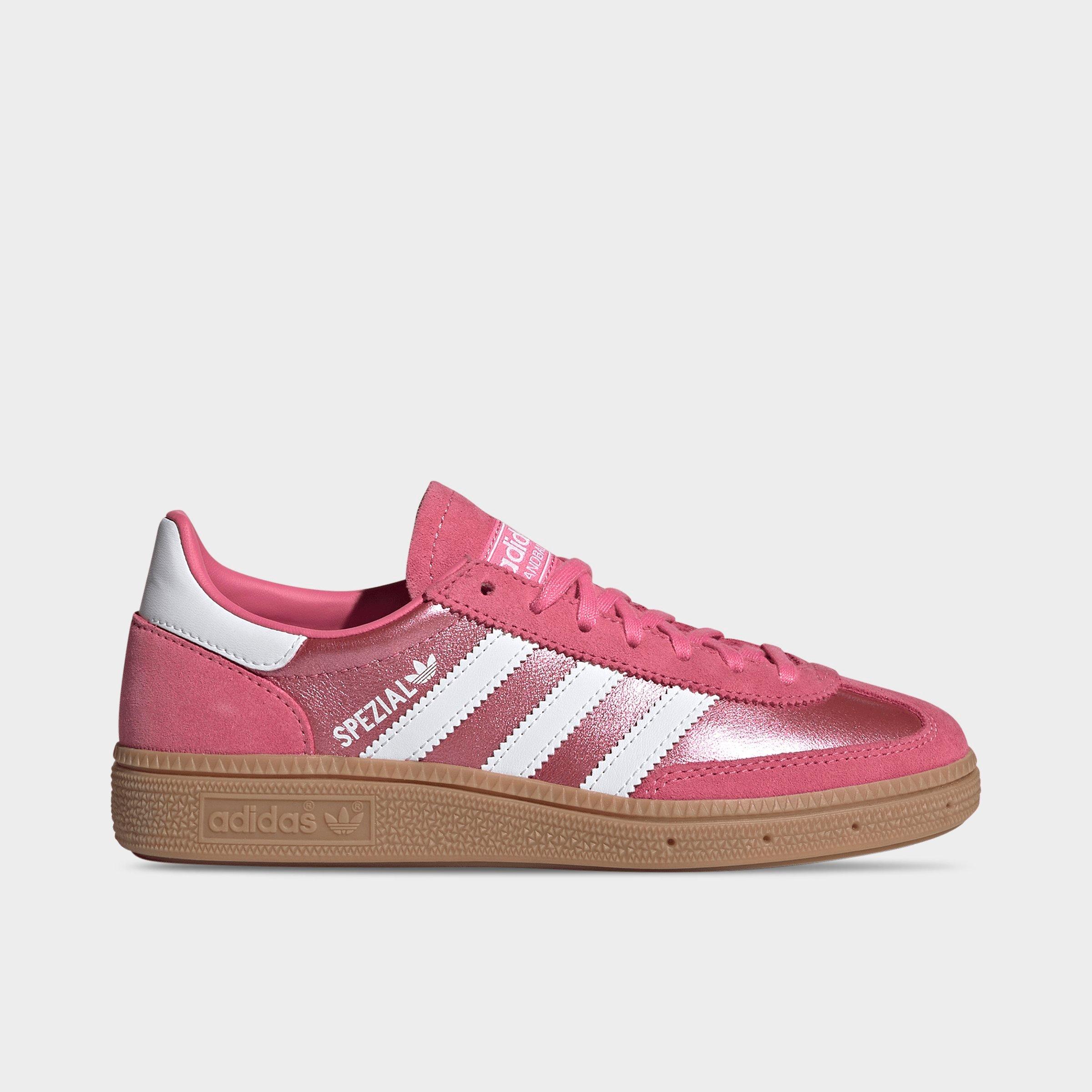 adidas Big Kids Originals Handball Spezial Casual Shoes in Pink Fusion/White/Gum Size: 4.0