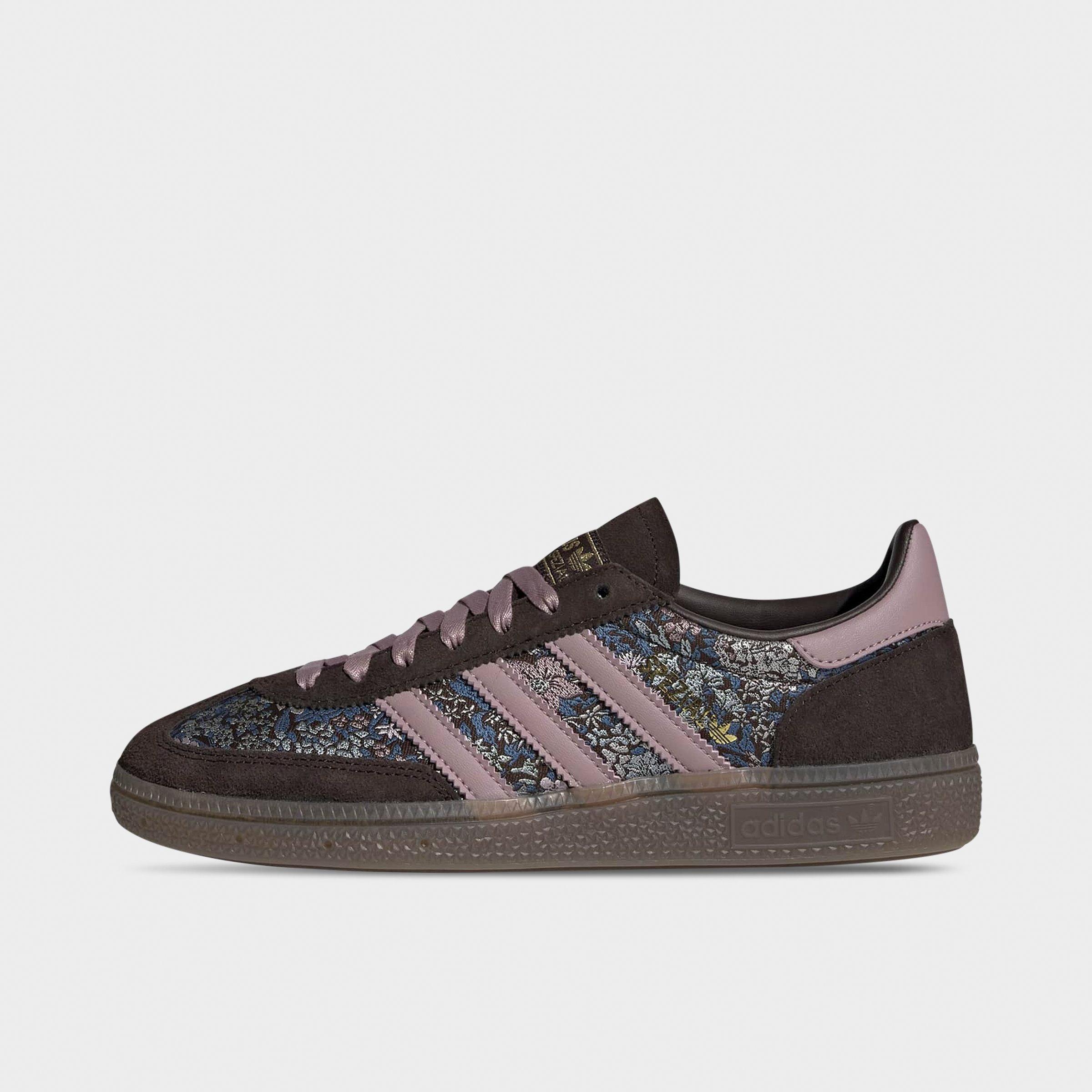 adidas Women's Originals x Liberty London Handball Spezial Casual Shoes in Aurora Coffee/Magic Mauve/Gum Size: 6.0