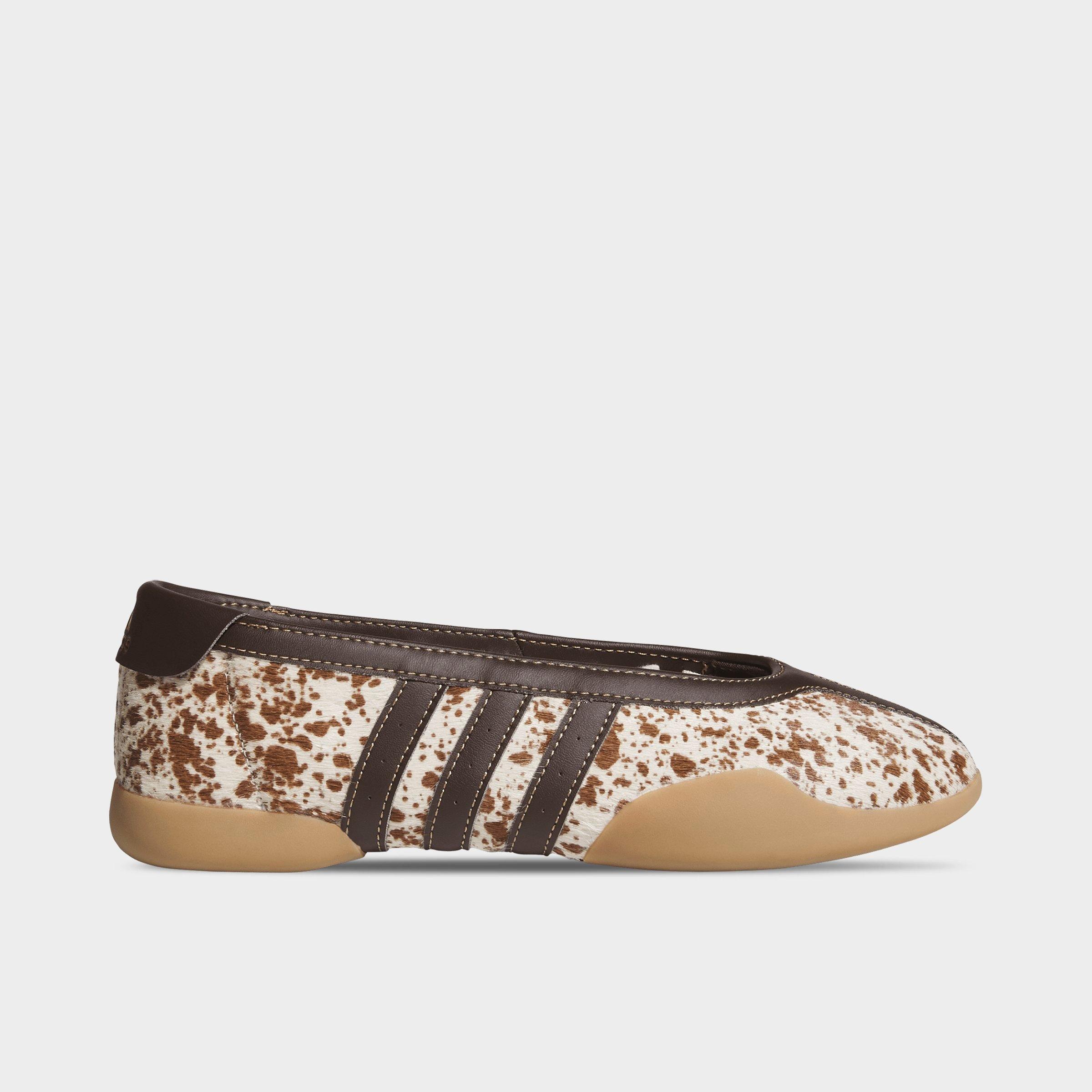 adidas Women's Originals Taekwondo Mei Ballet Pony Print Casual Shoes in Off White/Dark Brown/Gum Size: 10.5