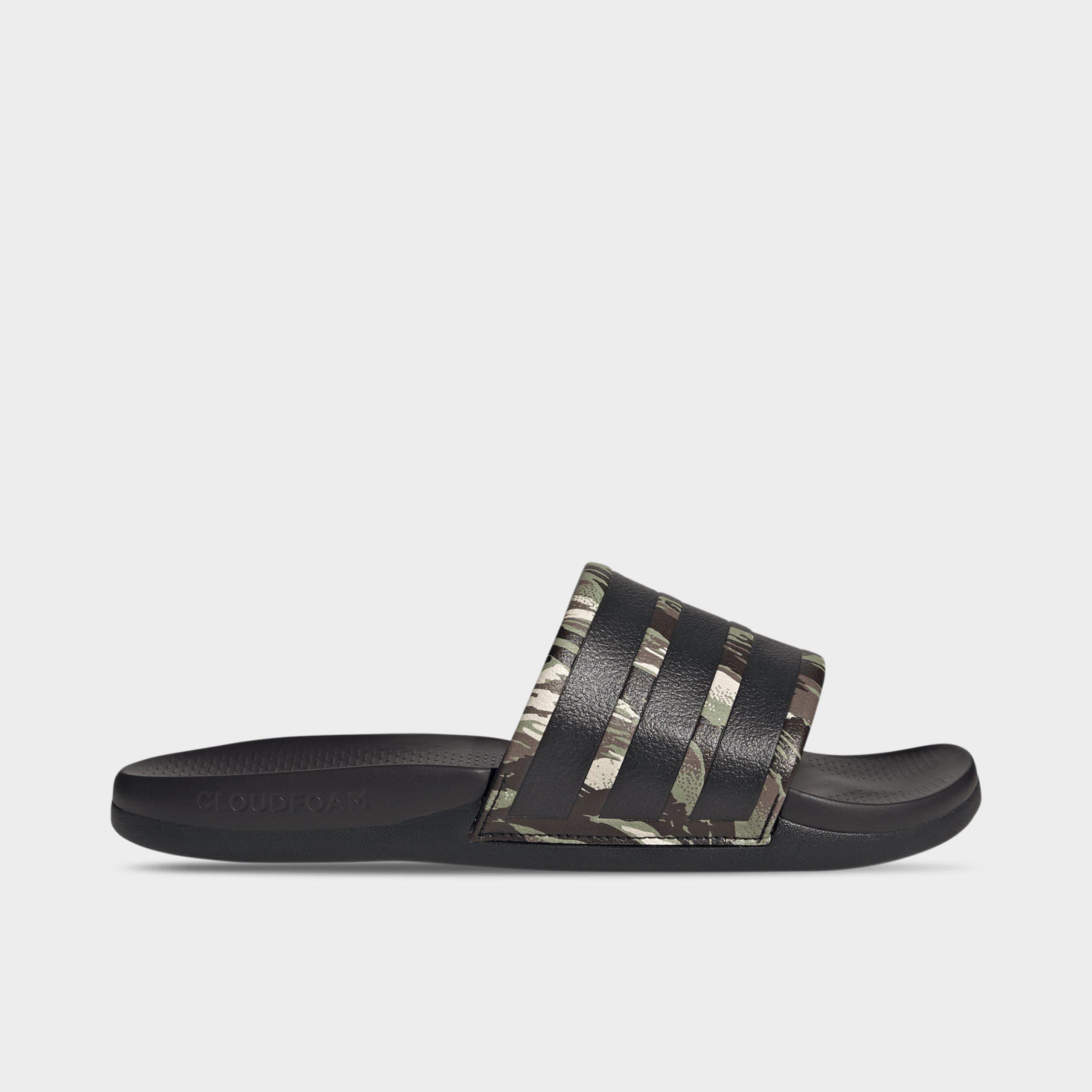 adidas Women's Adilette Comfort 2.0 Slide Sandals in Core Black/Aurora Coffee Size: 8.0