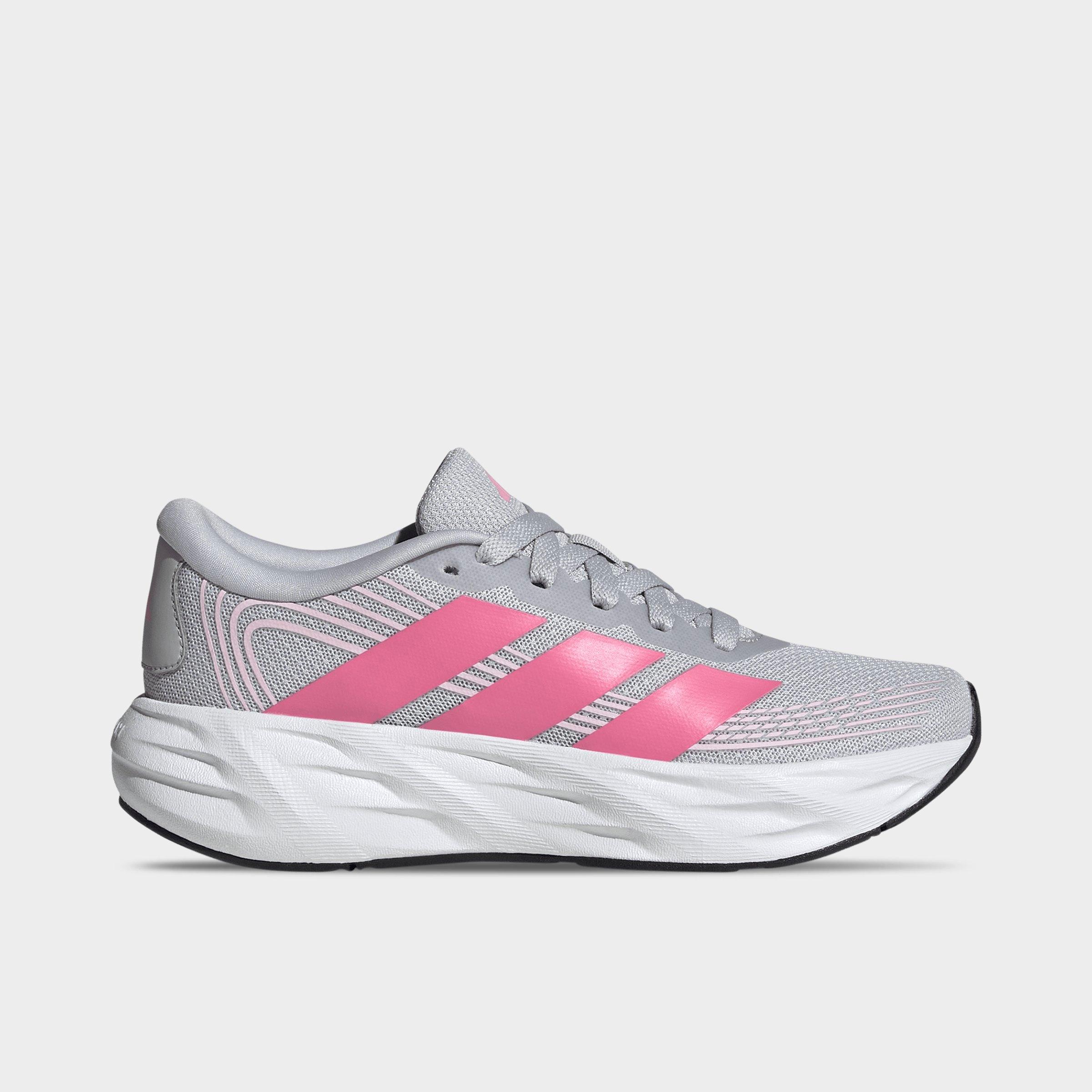 adidas Girls Big Kids Galaxy 8 Running Shoes in Light Solid Grey/Pink Fusion/Clear Pink Size: 4.5