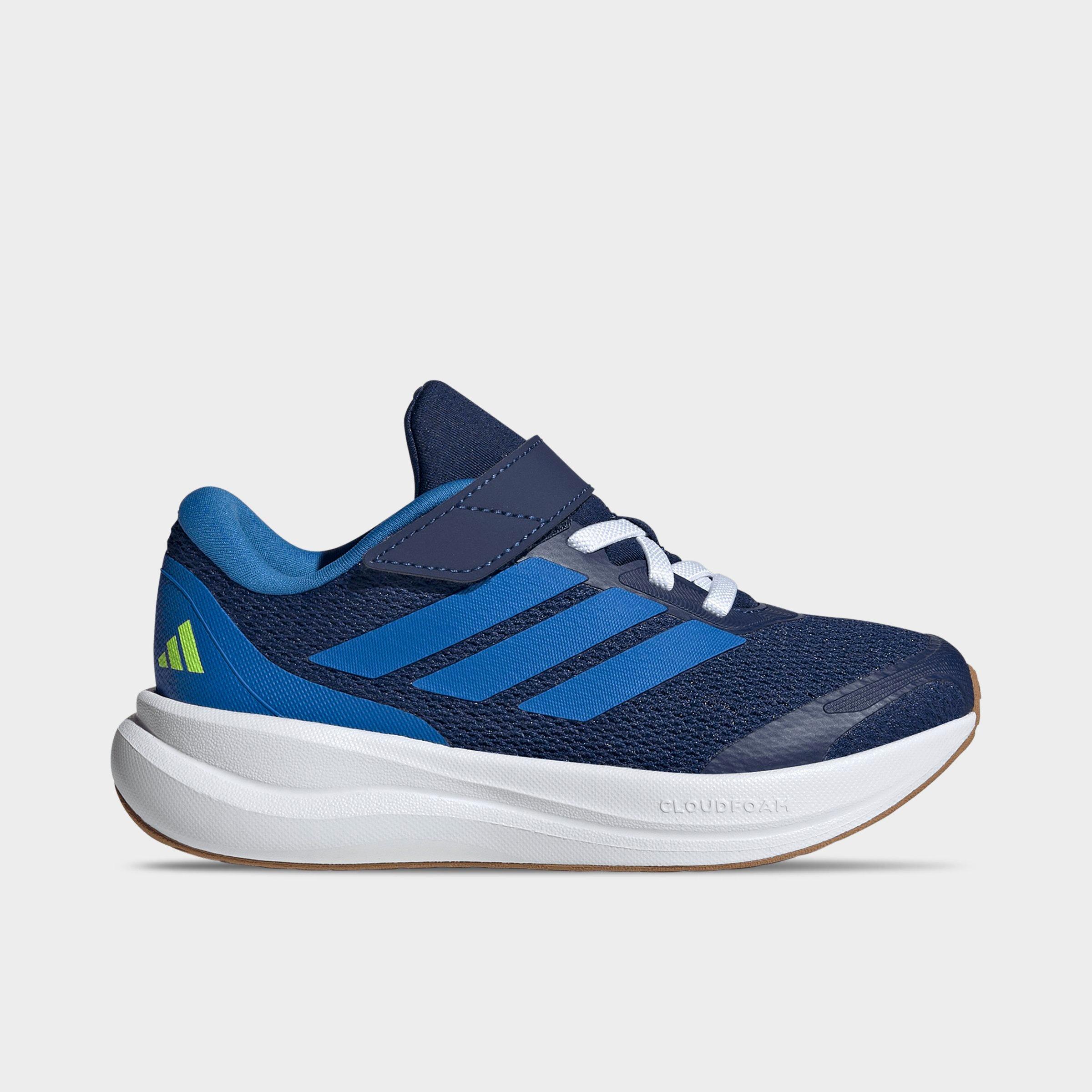 adidas Little Kids Runfalcon 6 Hook-And-Loop Stretch Lace Casual Shoes in Dark Blue/Bright Royal/Lucid Lemon Size: 11.0