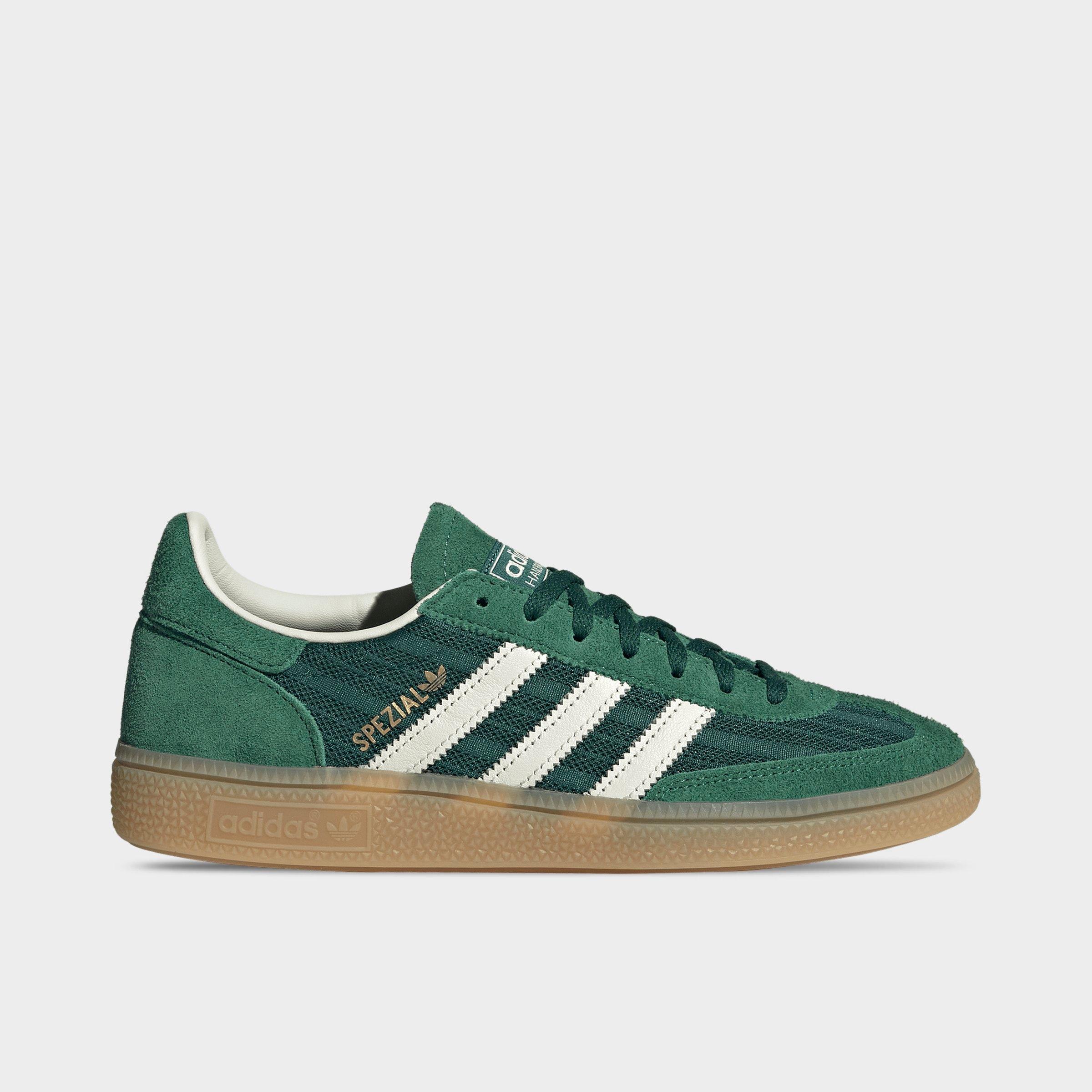 adidas Women's Originals Handball Spezial Casual Shoes in Collegiate Green/Off White/Blanch Green Size: 5.5