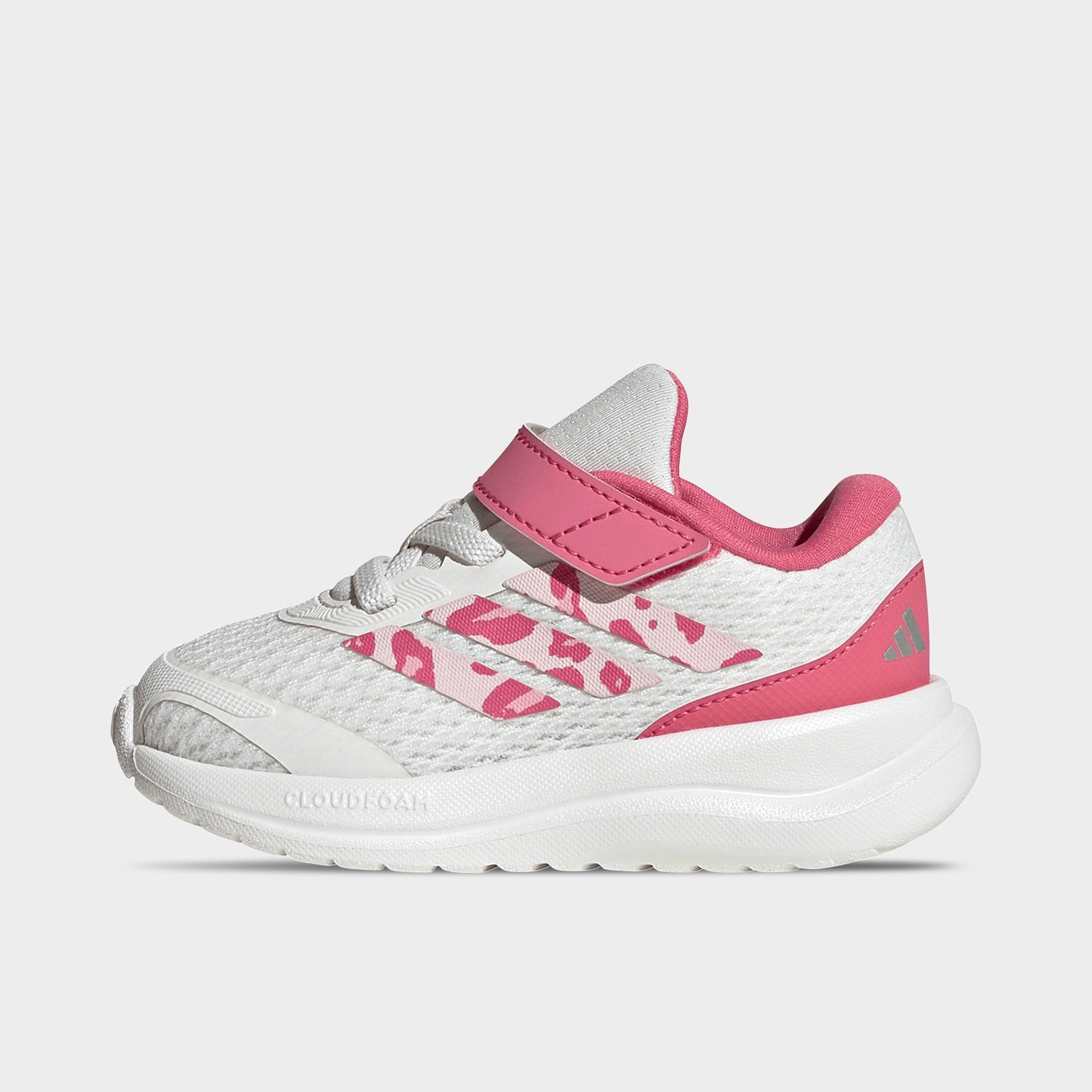 adidas Girls Toddler Runfalcon 6 Hook-And-Loop Stretch Lace Casual Shoes in Core White/Distilled Pink/Pink Fusion Size: 5.0
